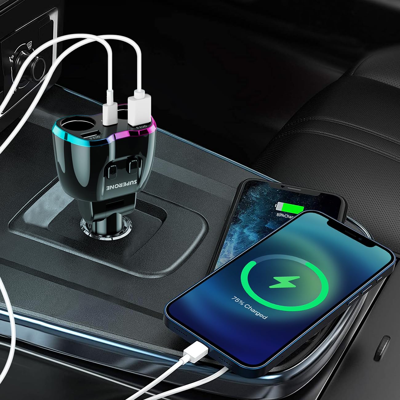 SUPERONE on a roadtrip setup powering dash cam cooler and phone chargers
