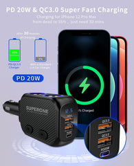 SUPERONE side socket design keeps plugs away from gearshift for space saving