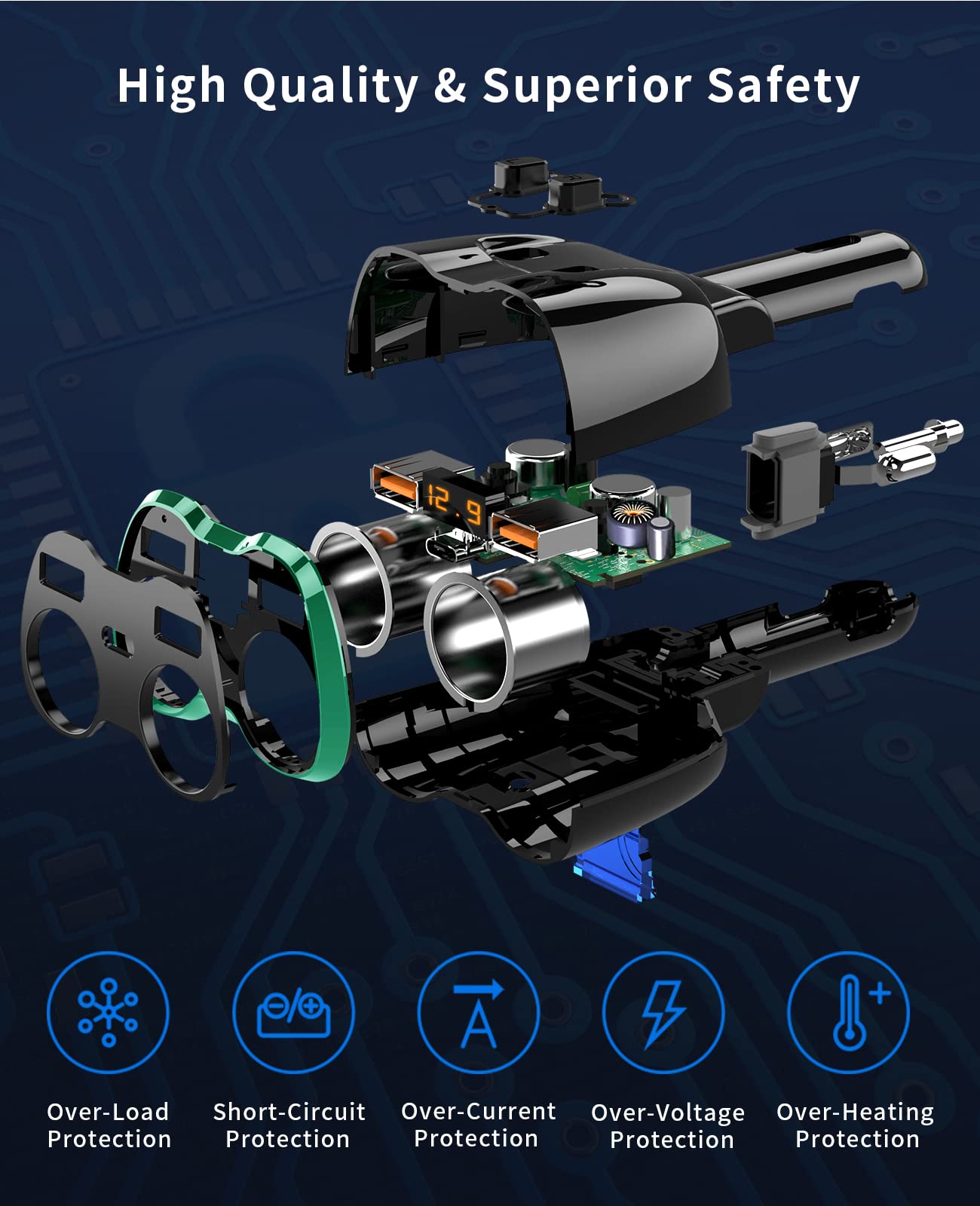 SUPERONE side switches and sockets angle, lets you control each outlet