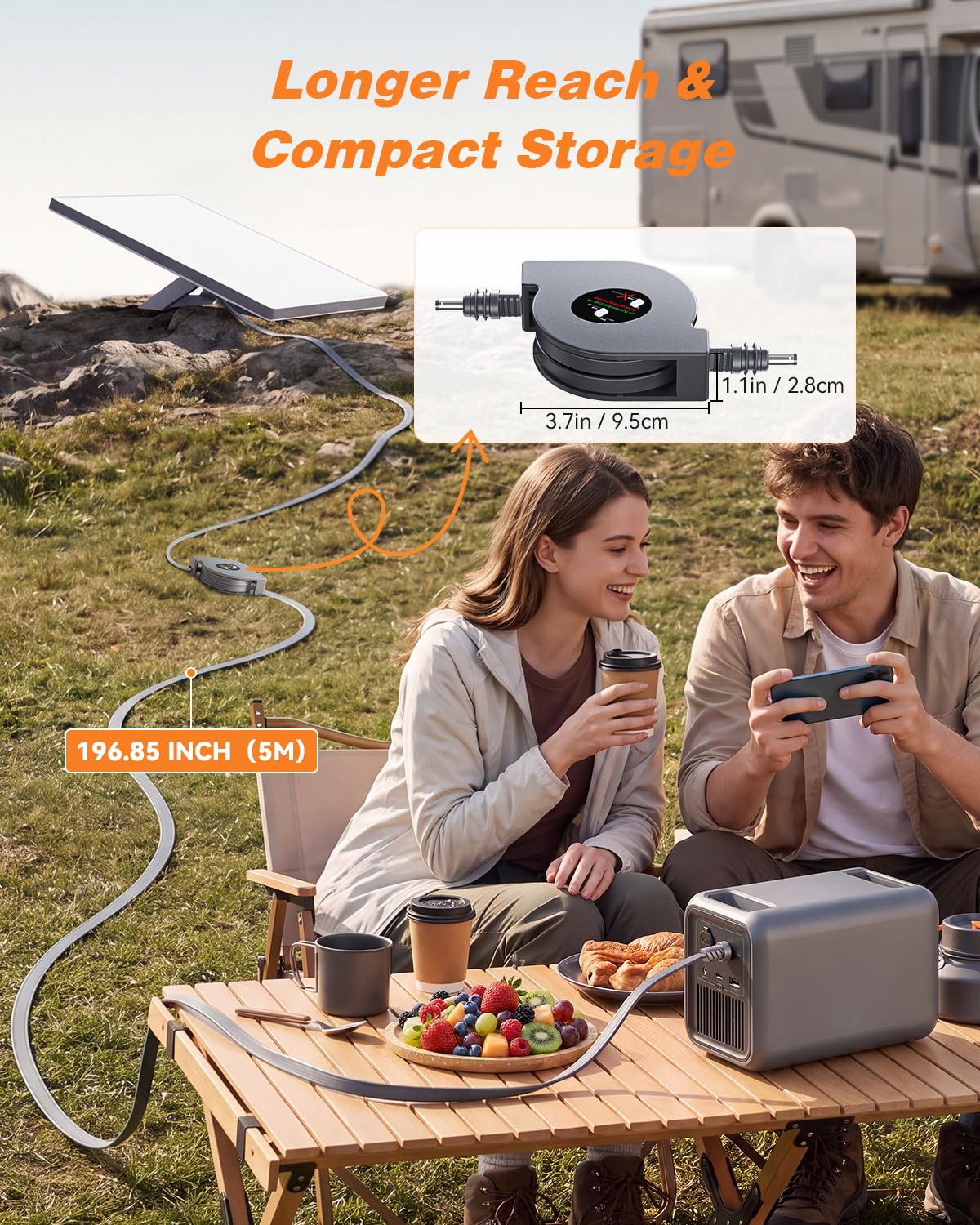 SUPERONE cable routed through a vehicle sunroof demonstrating slim fit and seal safety