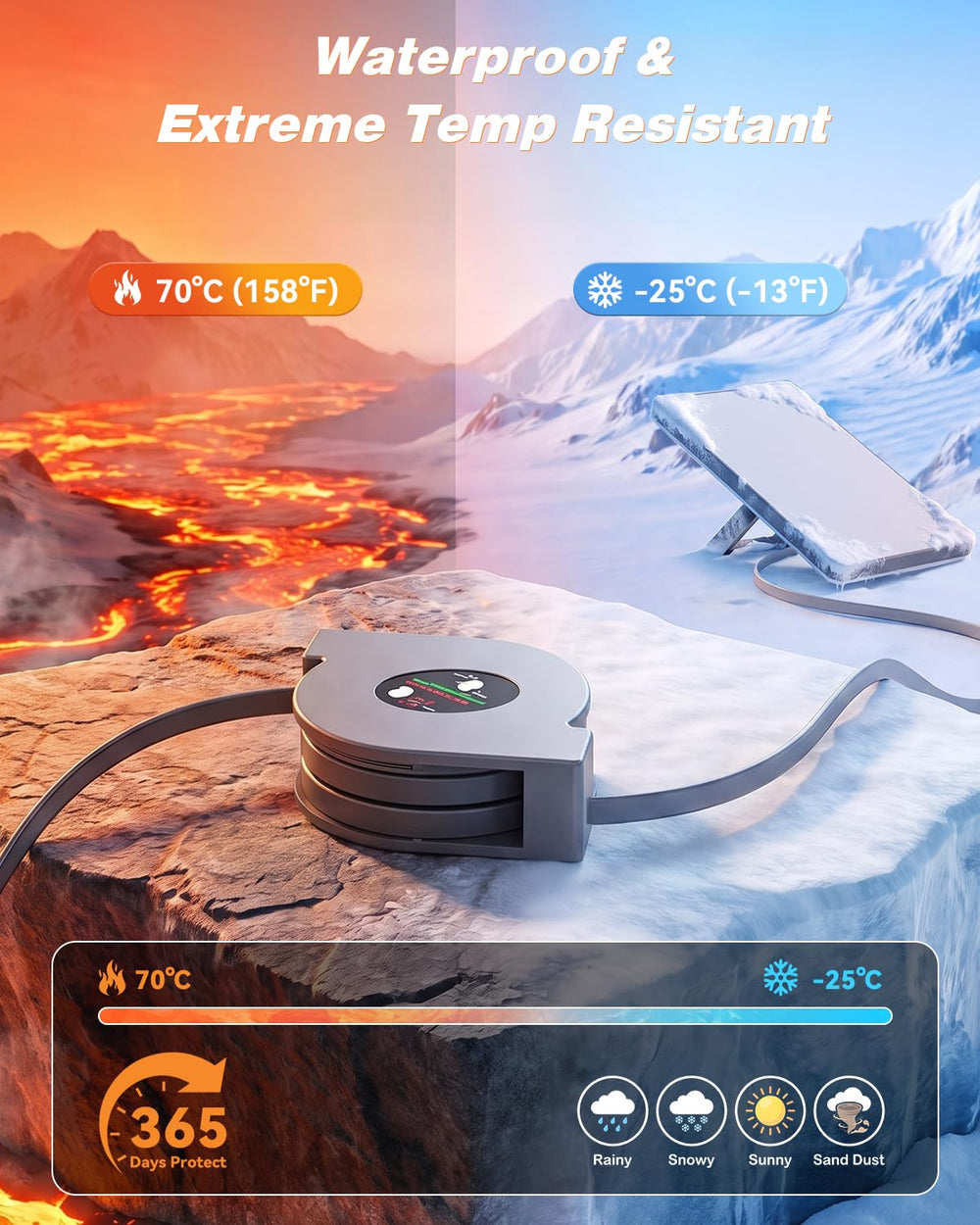 SUPERONE cable undergoing water and bend testing showing weatherproof durability