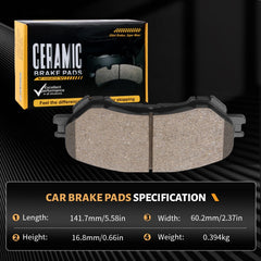 SUPLABEL D1737 front pad profile highlighting ceramic surface for quieter braking