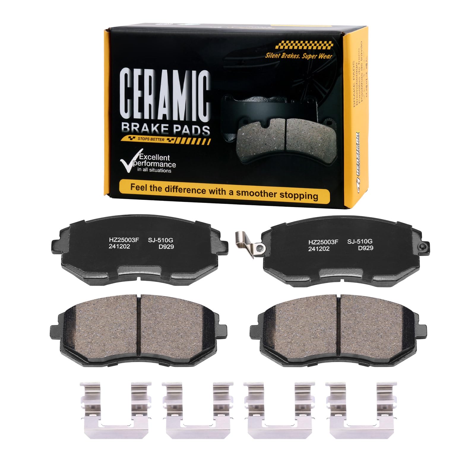 SUPLABEL front pads packaging showing part D929 and compatibility for easy selection