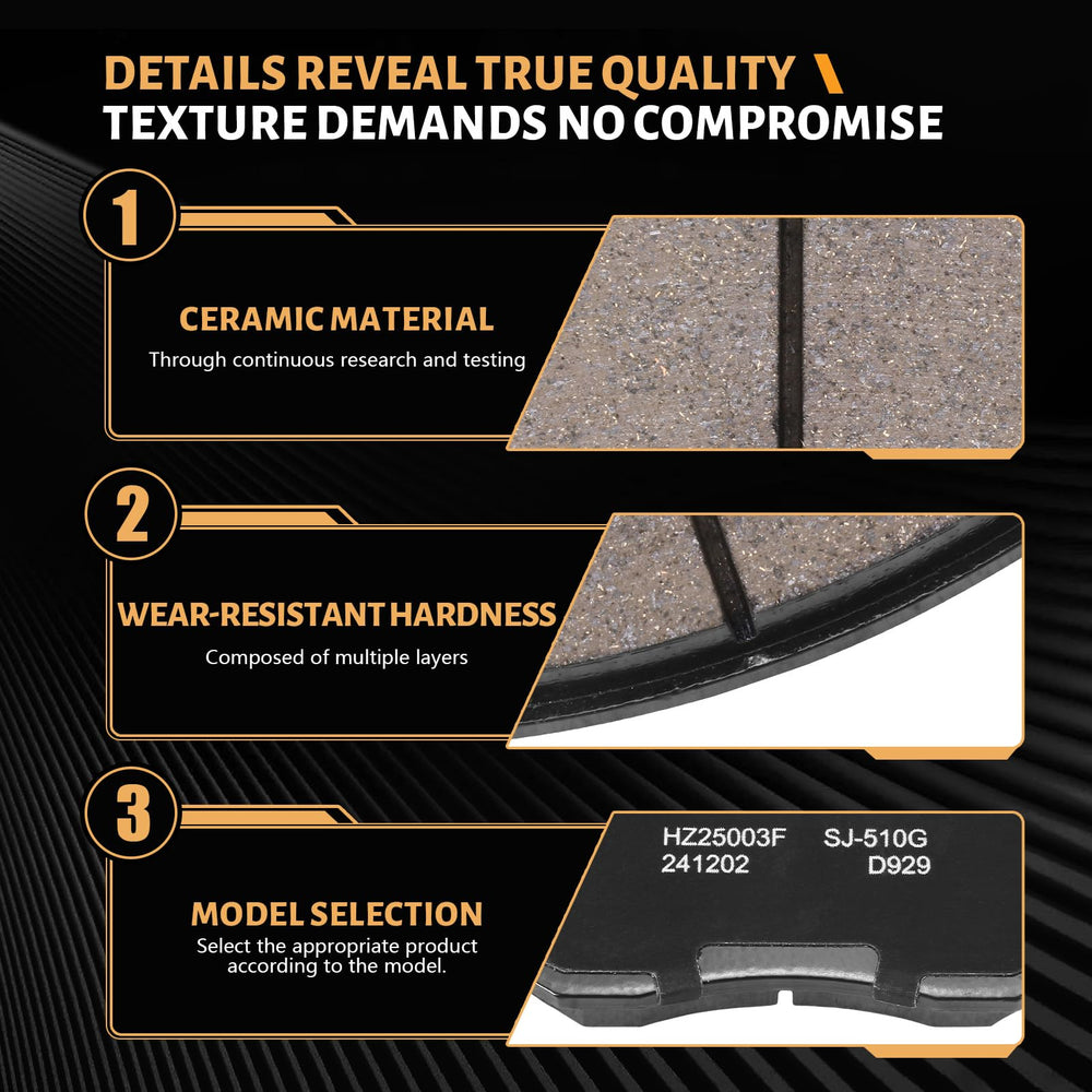 SUPLABEL ceramic friction surface close-up showing slots for better heat dissipation