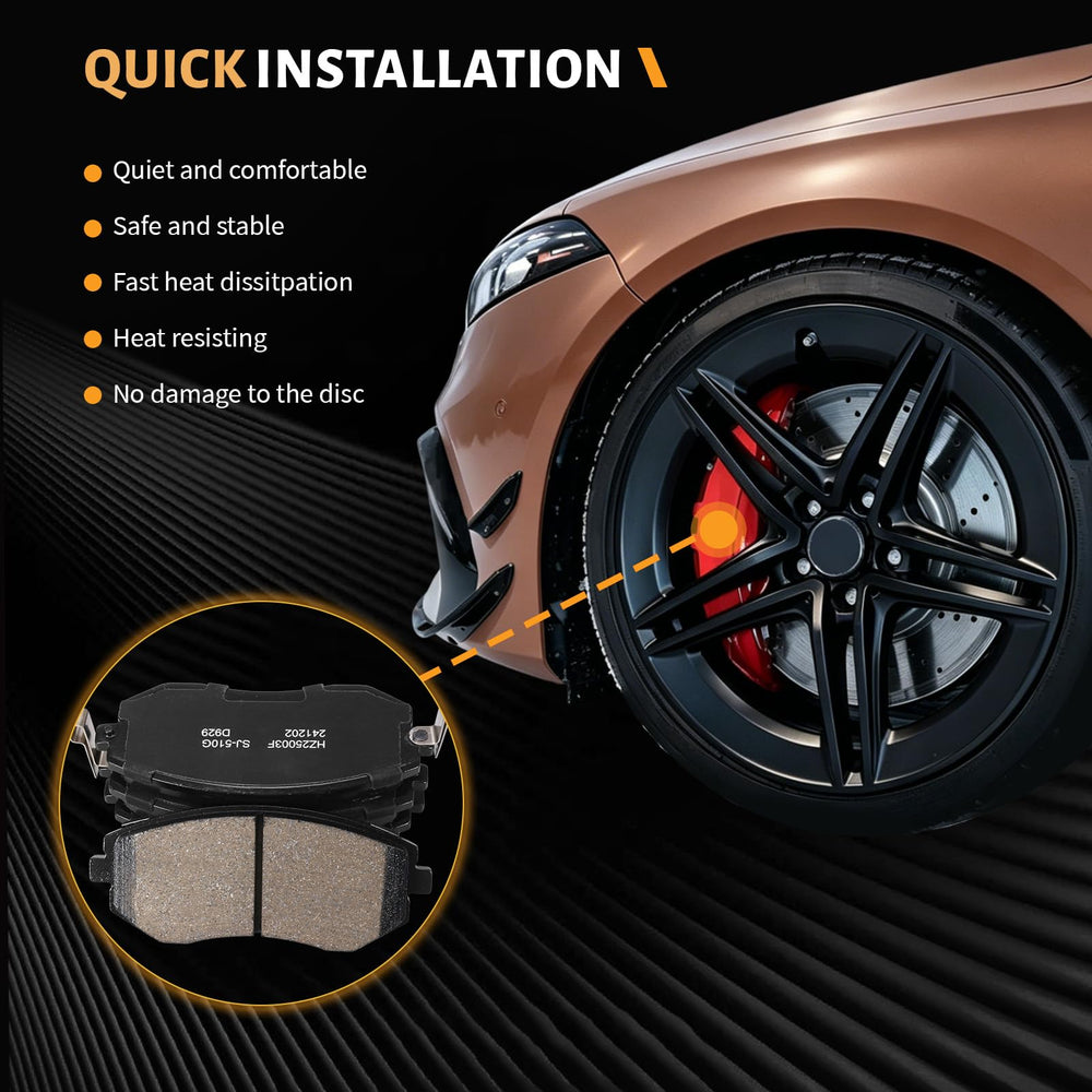 SUPLABEL installed pads visible through wheel for cleaner wheels and lower dust