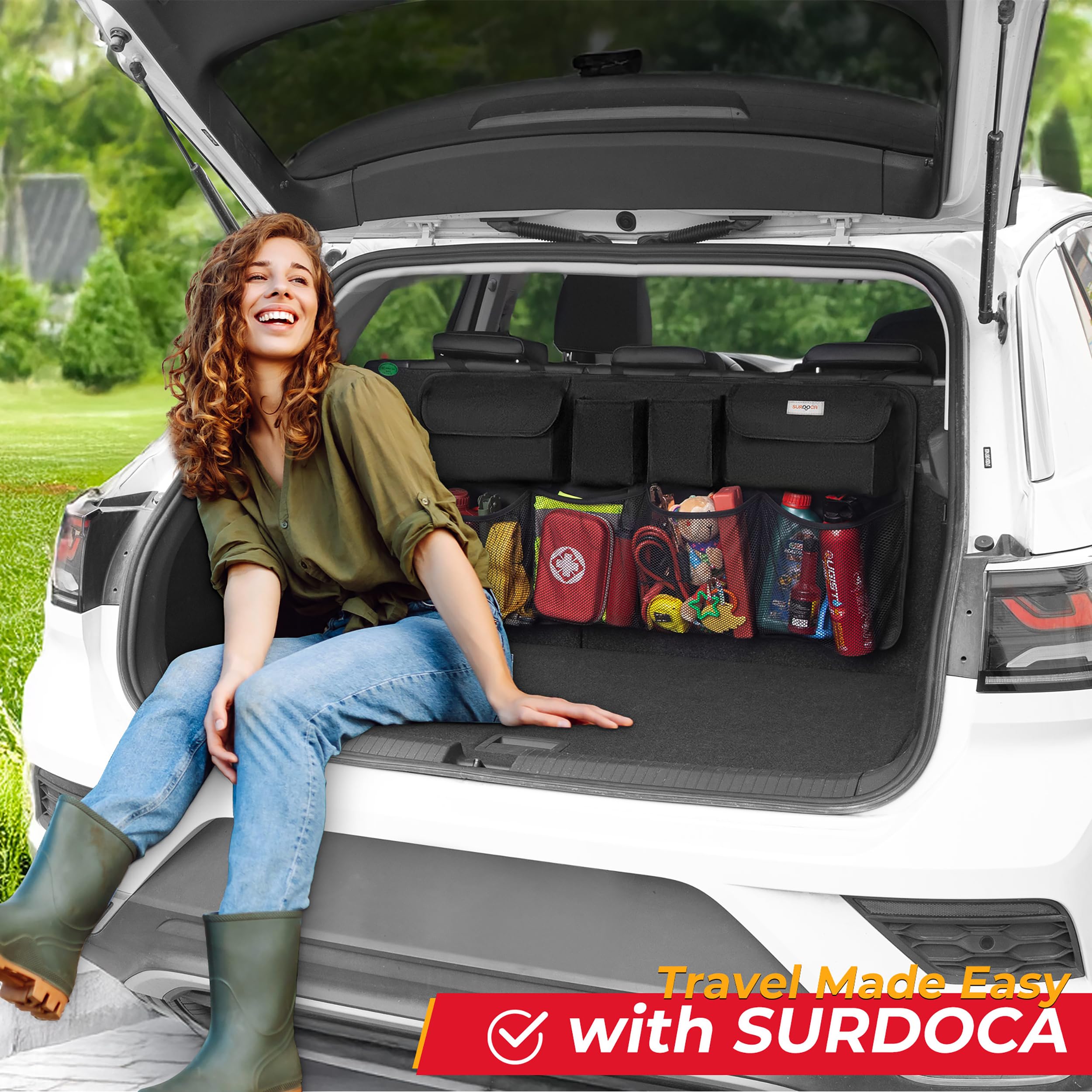 SURDOCA lifestyle trunk setup showcasing organized cargo for easier access
