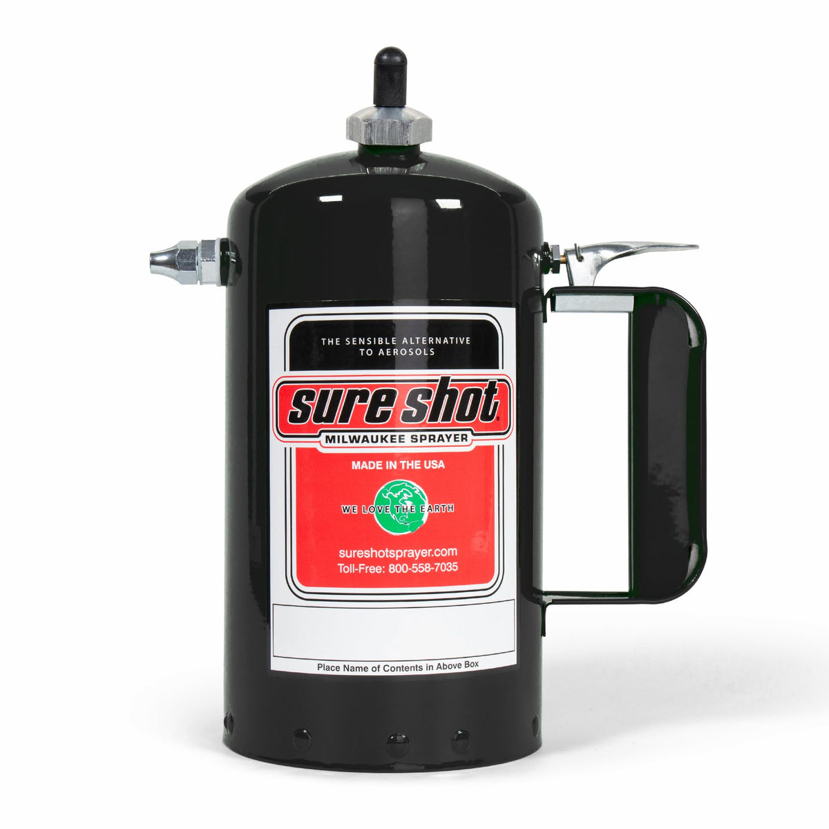 SURE SHOT front view of A1000B canister showing durable black finish and capacity