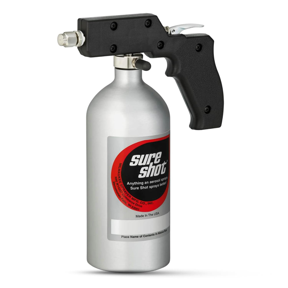 SURE SHOT front view showing compact sprayer and easy grip handle for comfortable use