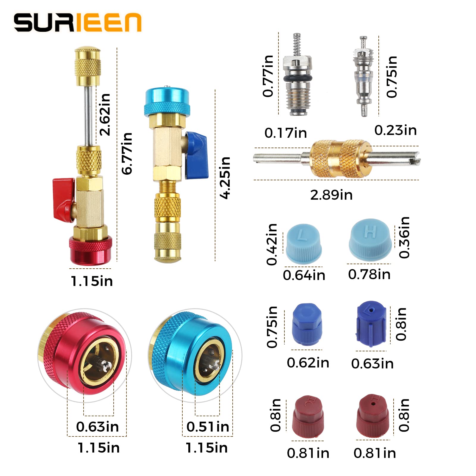 SURIEEN red high-pressure coupler close-up for secure valve sealing