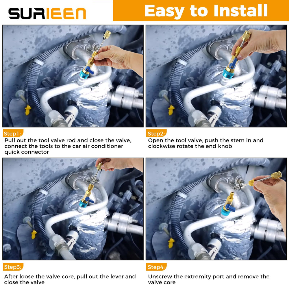 SURIEEN replacement R134A cores and service caps for on-hand repairs