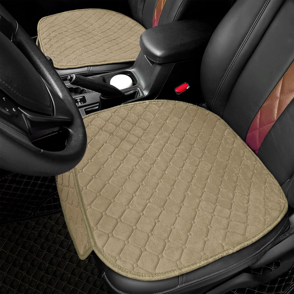 surpassme front view of khaki seat cover protecting upholstery and improving comfort