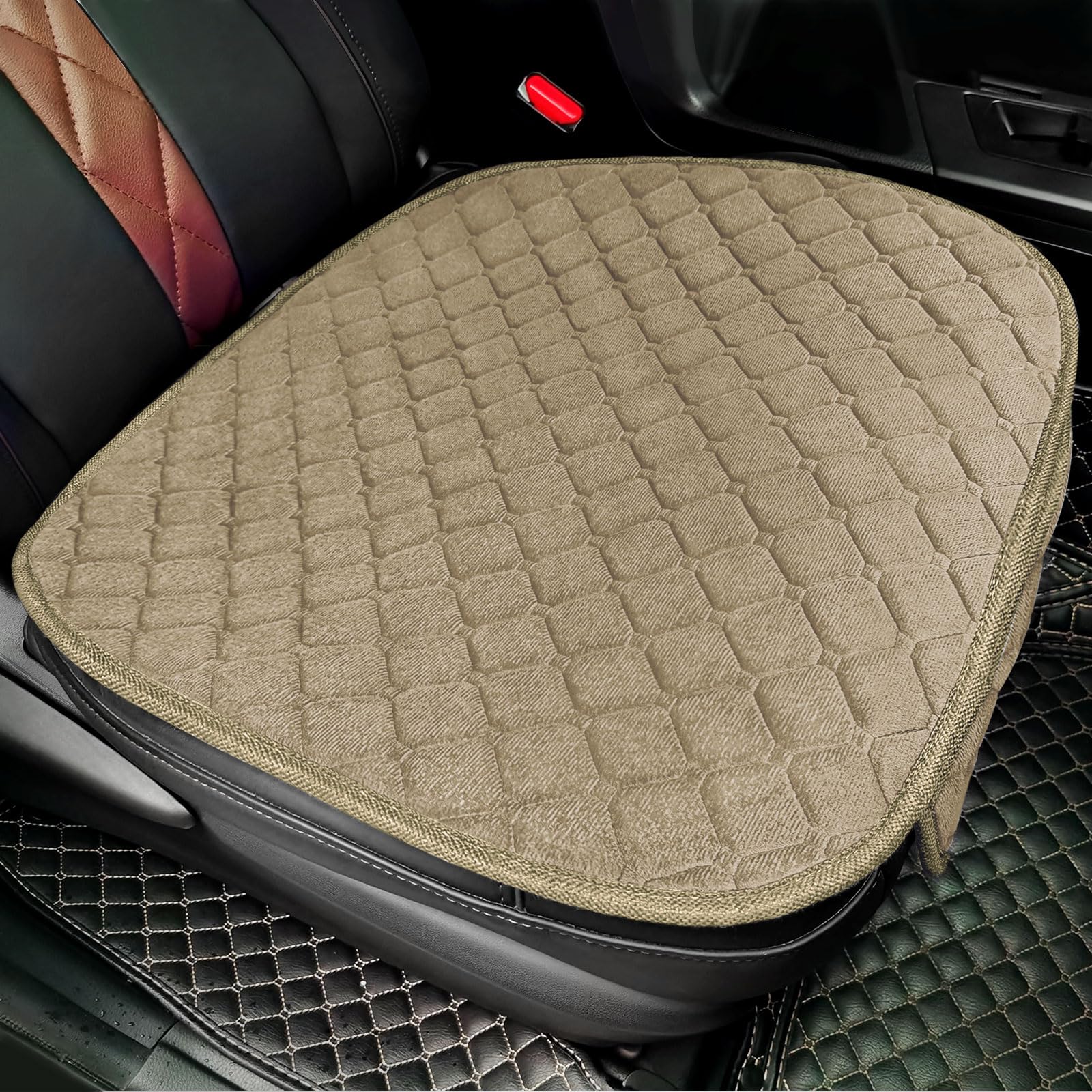 surpassme close-up of plush khaki fabric showing breathable texture and softness