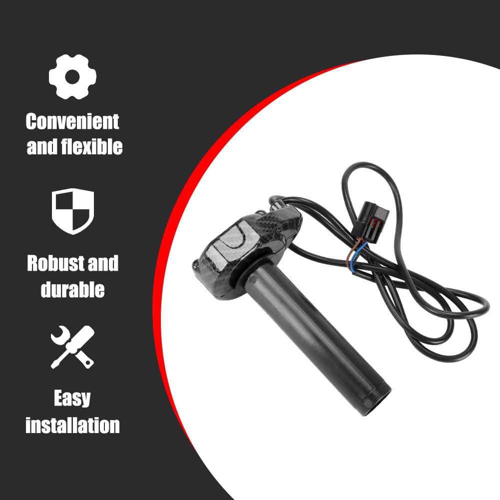 Surron throttle in hand for scale and ergonomic benefit
