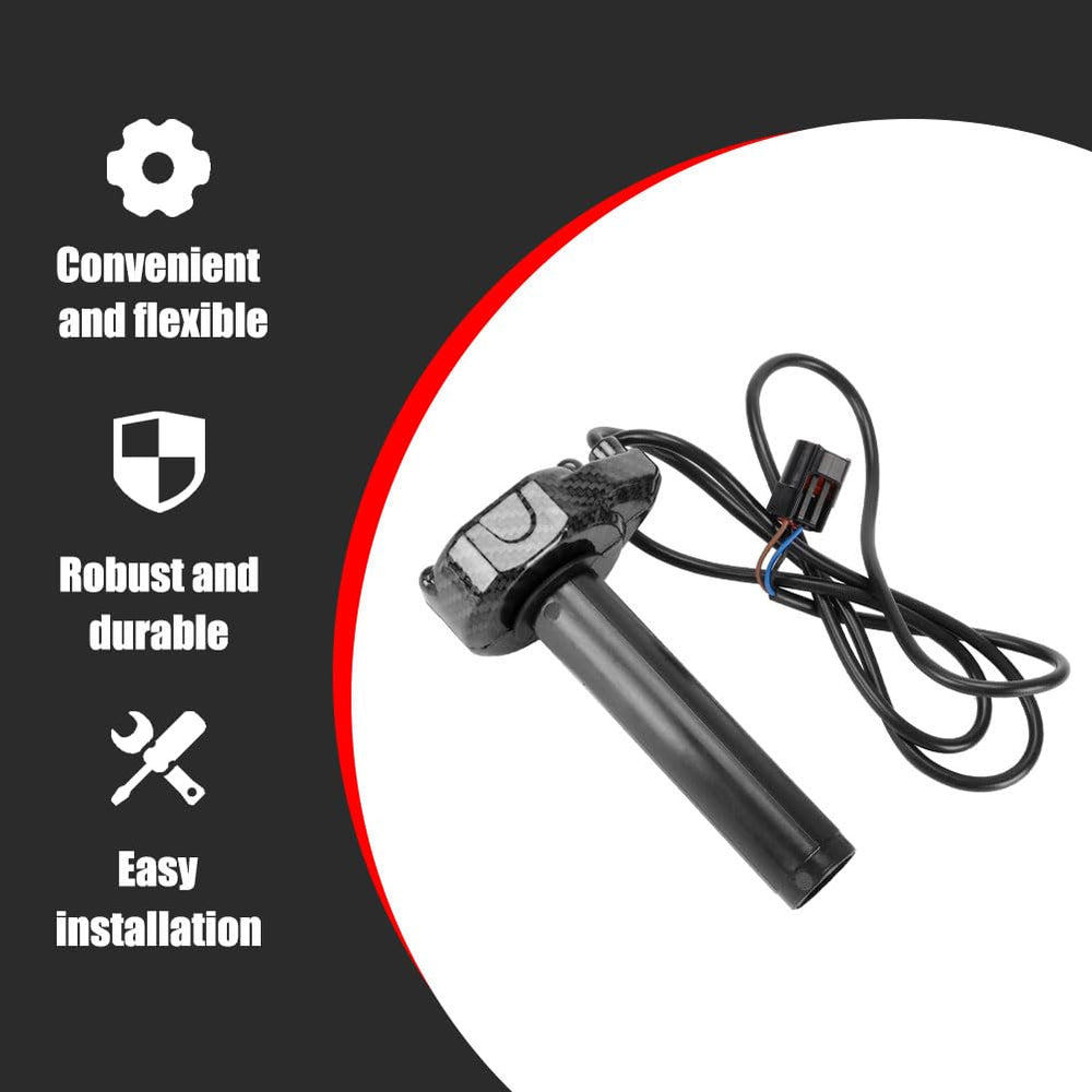 Surron throttle in hand for scale and ergonomic benefit