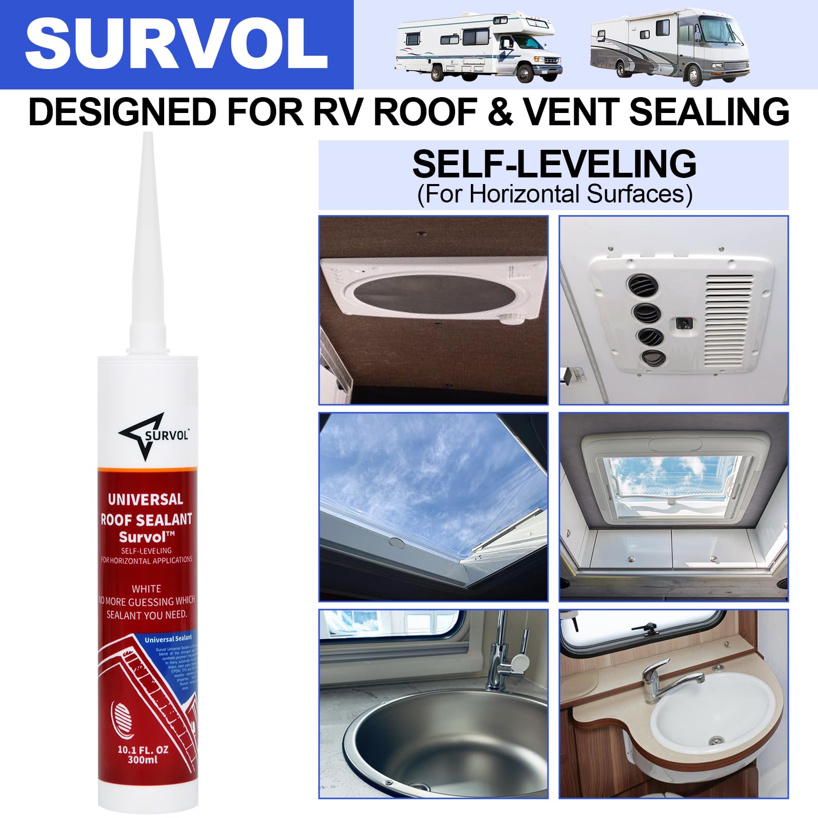 Survol self-leveling bead texture showing smooth bubble-free finish