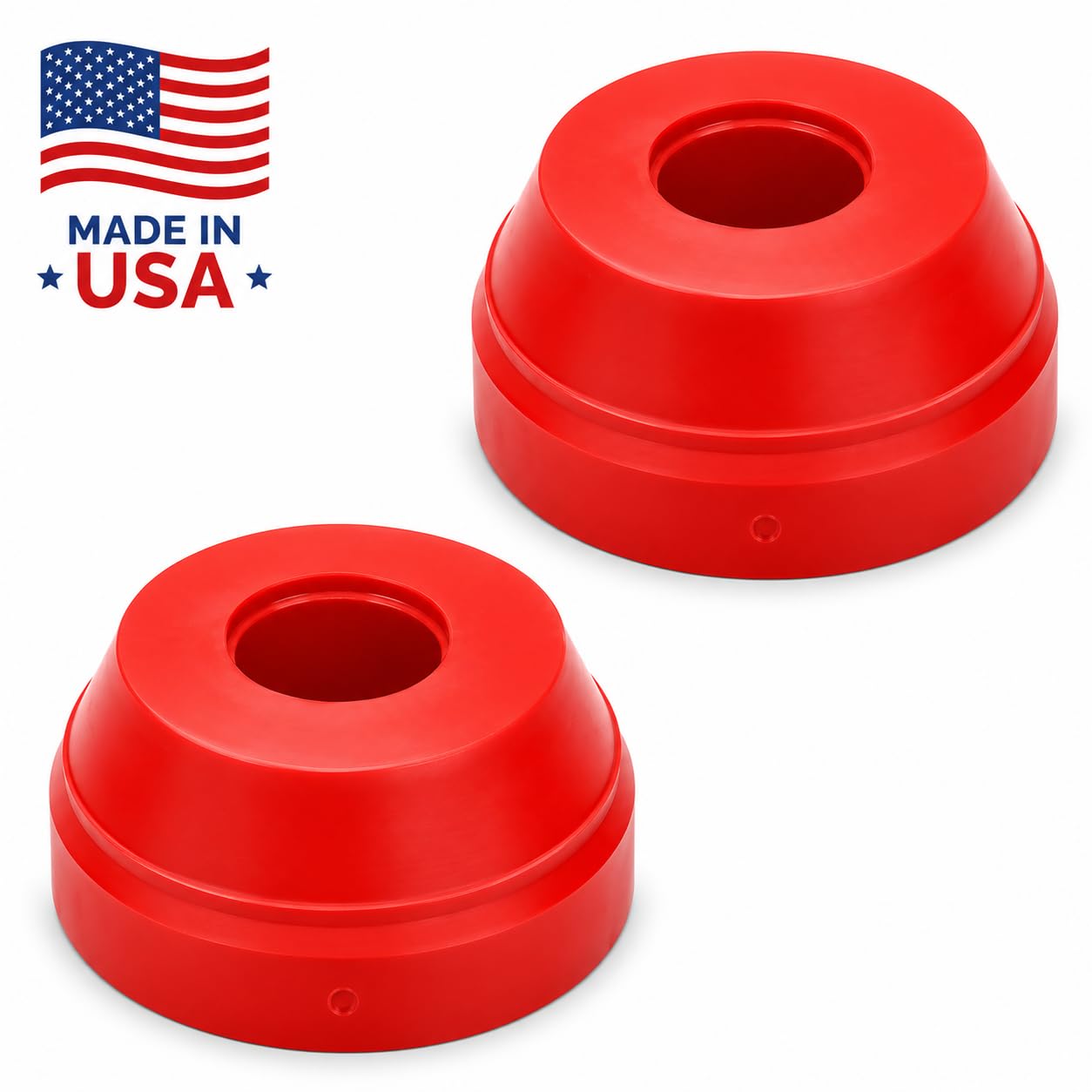 suspension dudes bushing close-up showing Code Red material texture and durable construction benefit