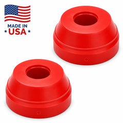 suspension dudes bushing close-up showing Code Red material texture and durable construction benefit