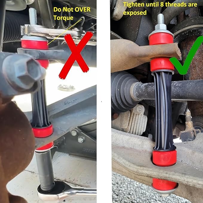 Suspension Dudes undercarriage view of mounted link reducing sway and noise