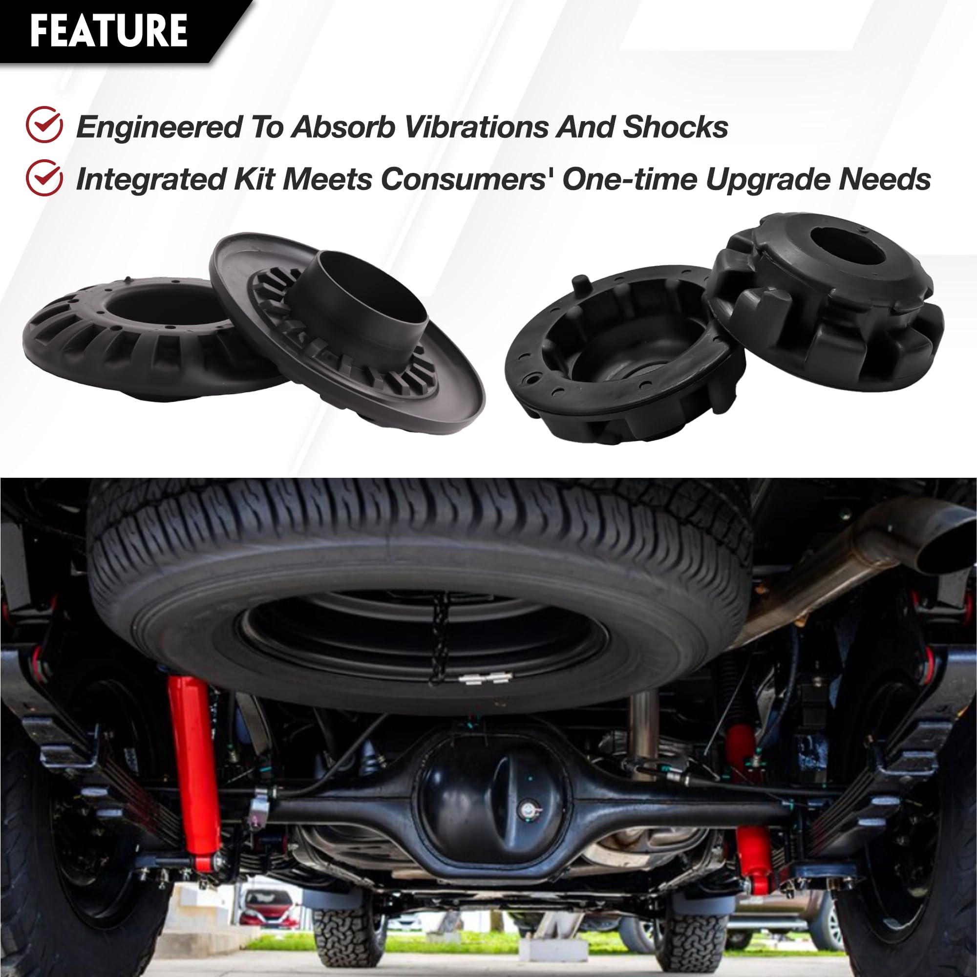 SUSUPACI installed front spring isolator on vehicle demonstrating reduced vibration
