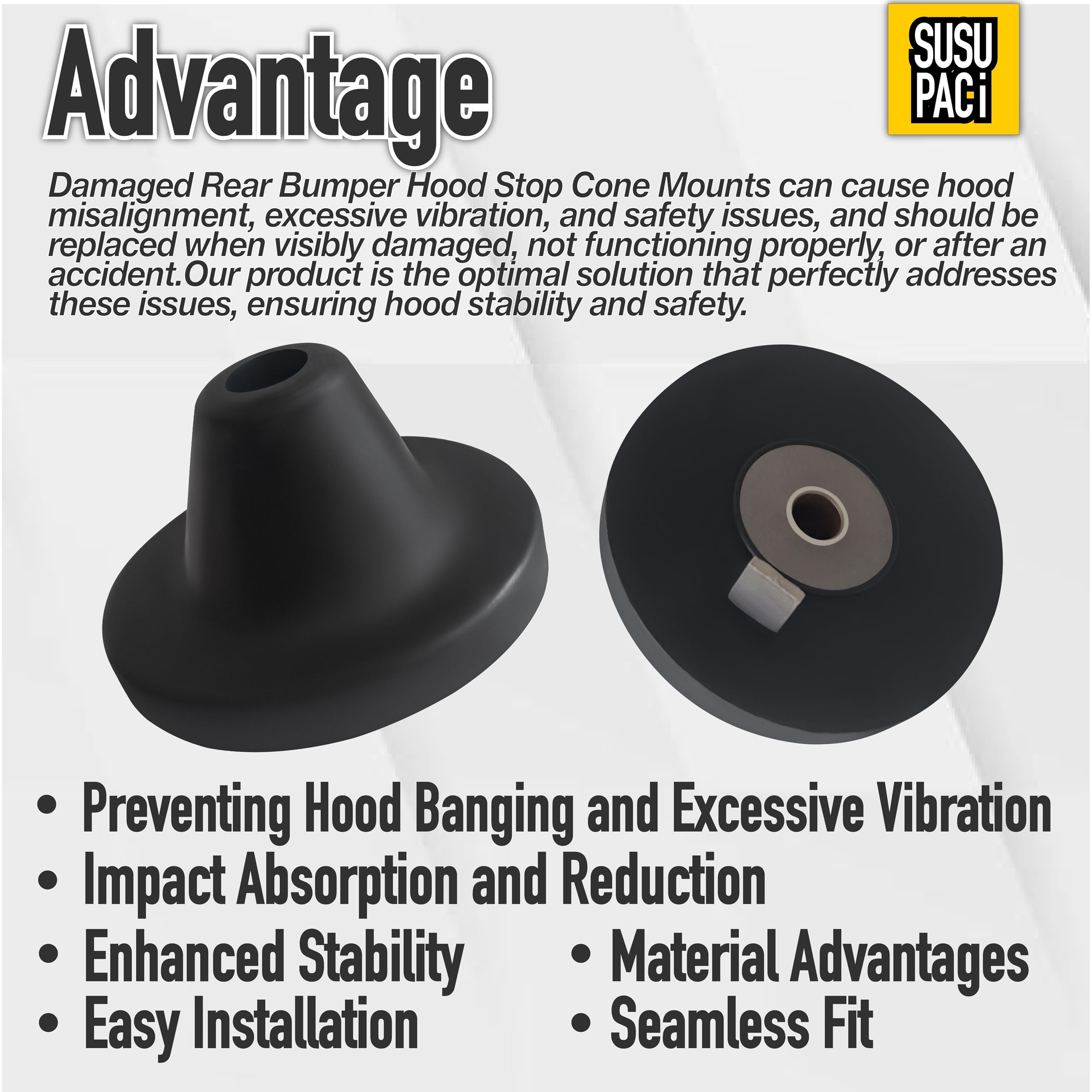 SUSUPACI installed with hood closed illustrating reduced vibration and quieter drive