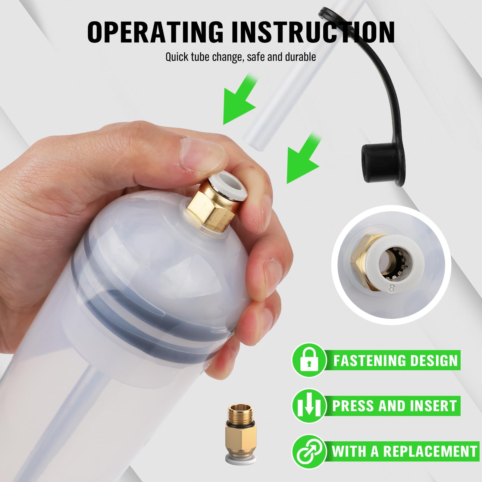 SWANLAKE metal-threaded nozzle for secure, leak-resistant connections