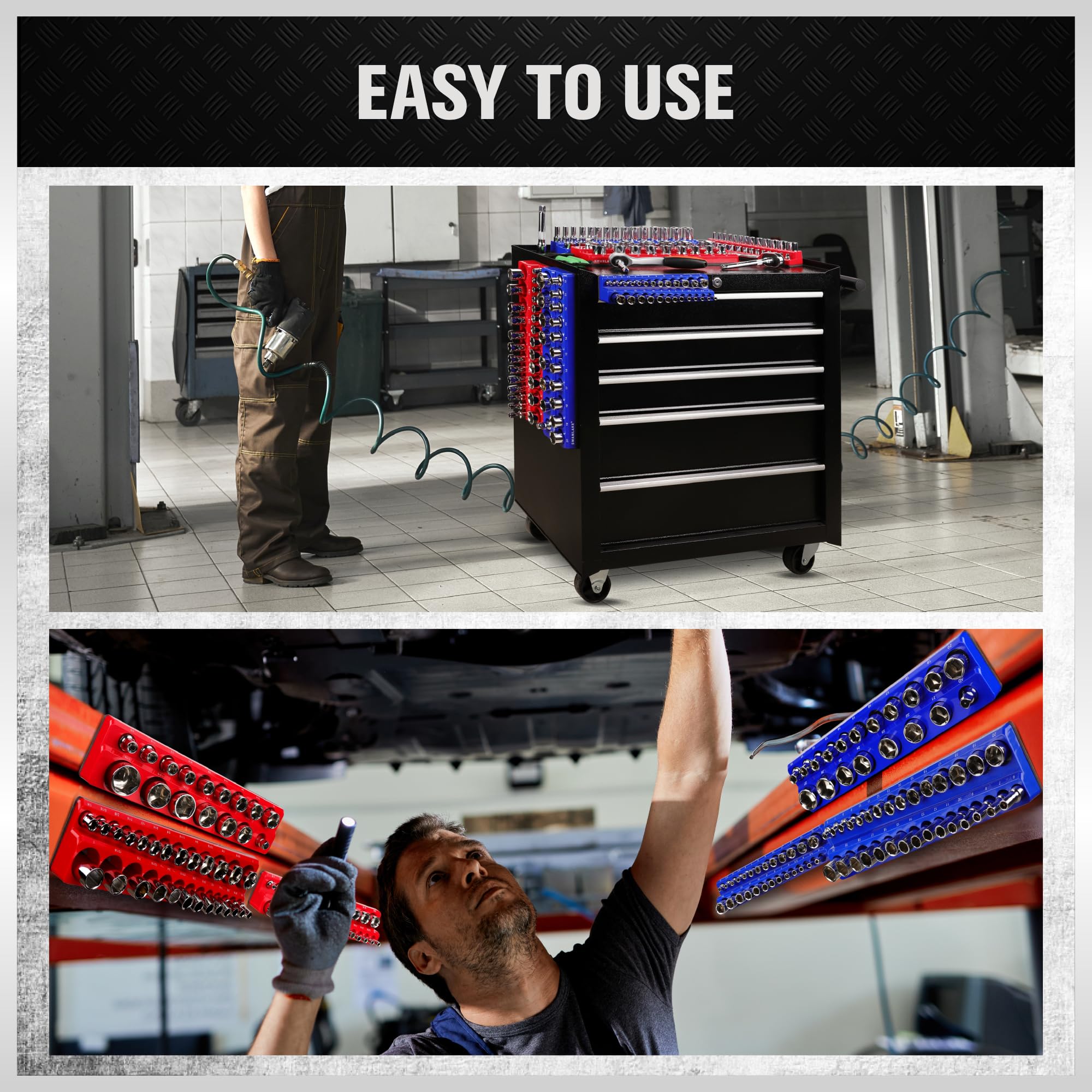 SWANLAKE GARDEN TOOLS organized sockets inside a toolbox drawer for faster workflow