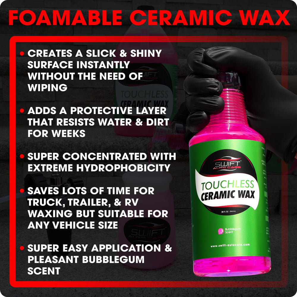 Swift Auto Care foam texture close-up demonstrating thick foam coverage