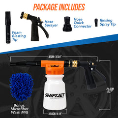 SwiftJet microfiber wash mitt close-up showing plush fibers that protect paint