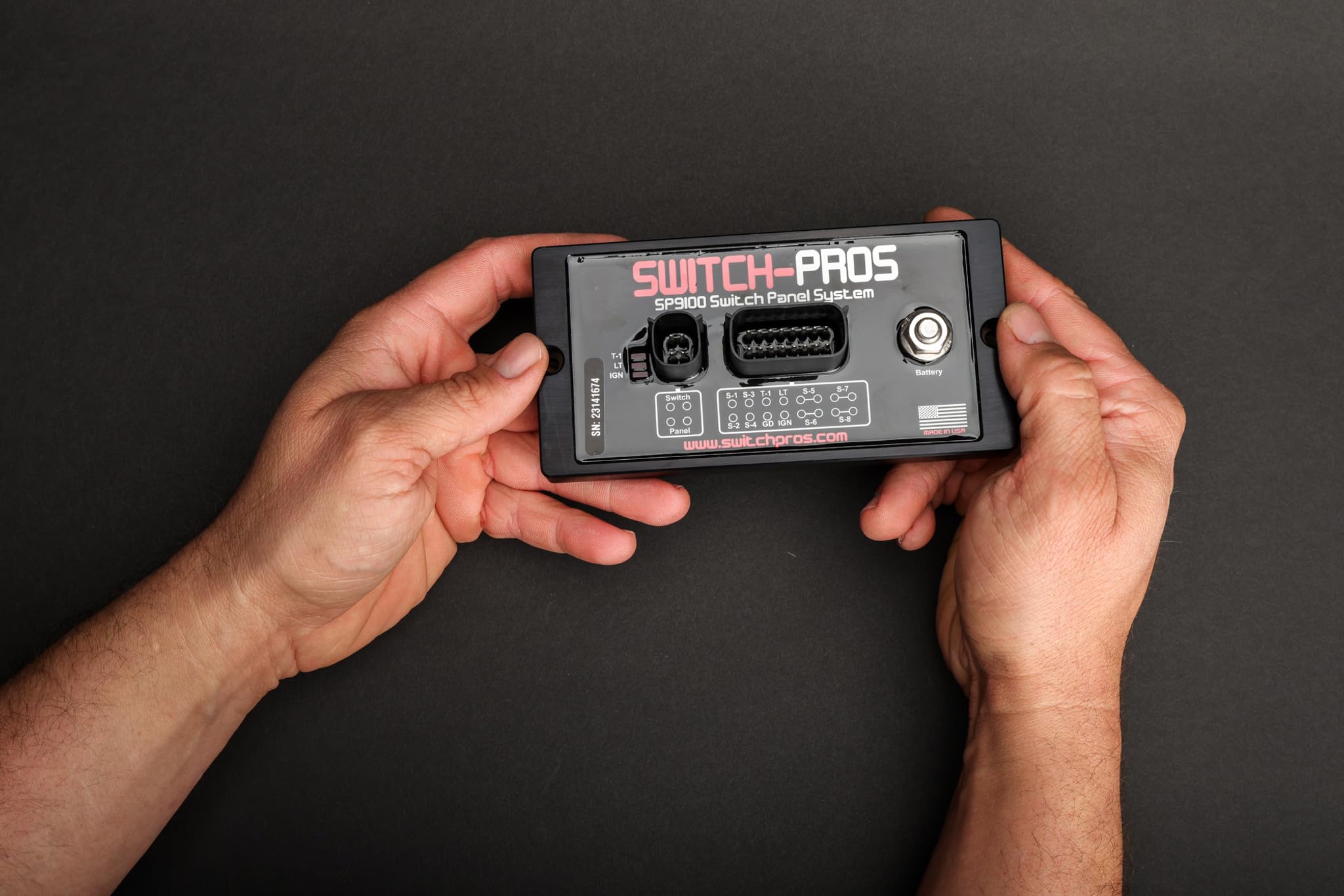 Switch-Pros SP-9100 installed in vehicle dash showing tidy integration and easy control