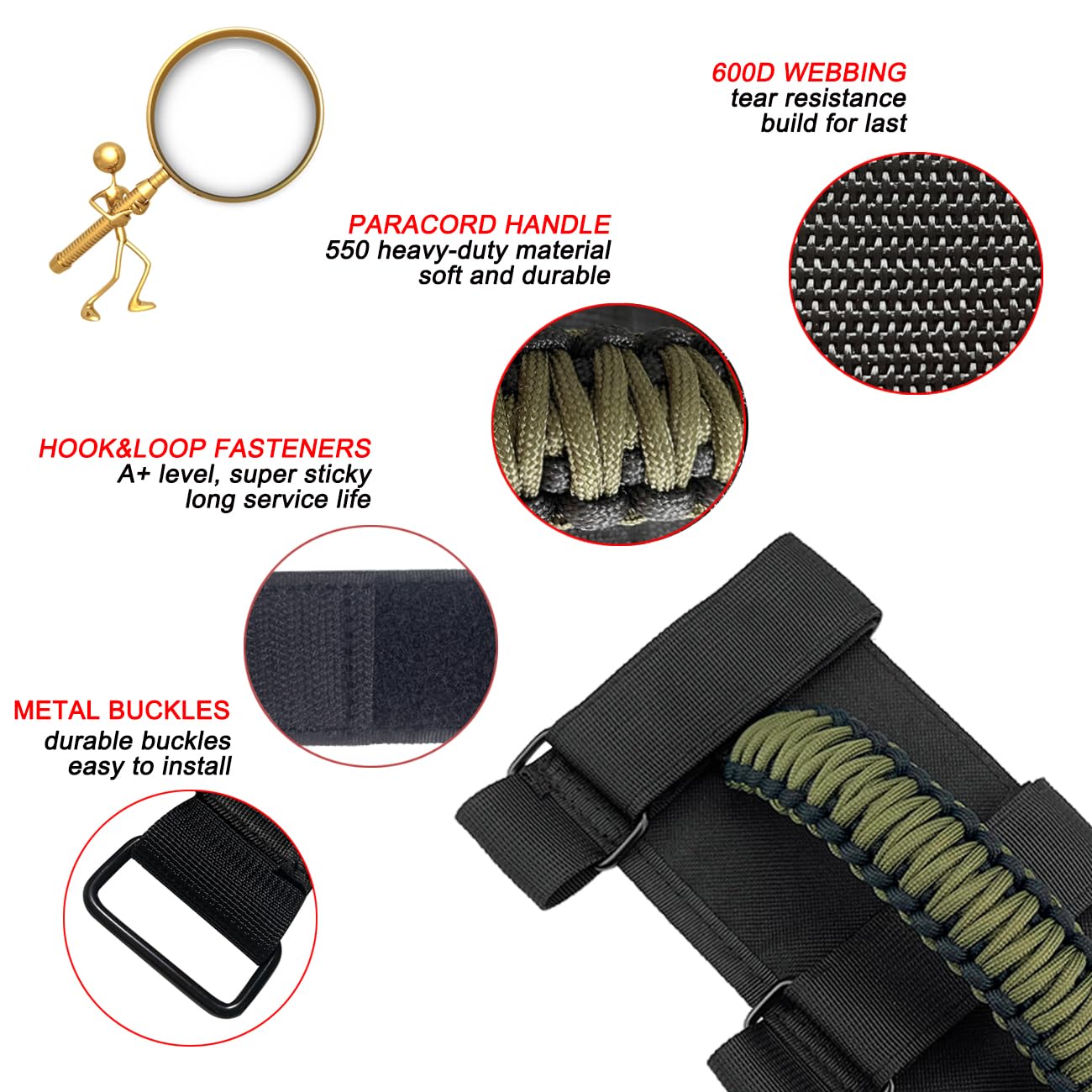 SWLOR detailed strap buckle image showing adjustable, reinforced fastening benefit
