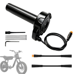 SWRXEarn front view of full-twist throttle showing ergonomic grip and durable finish