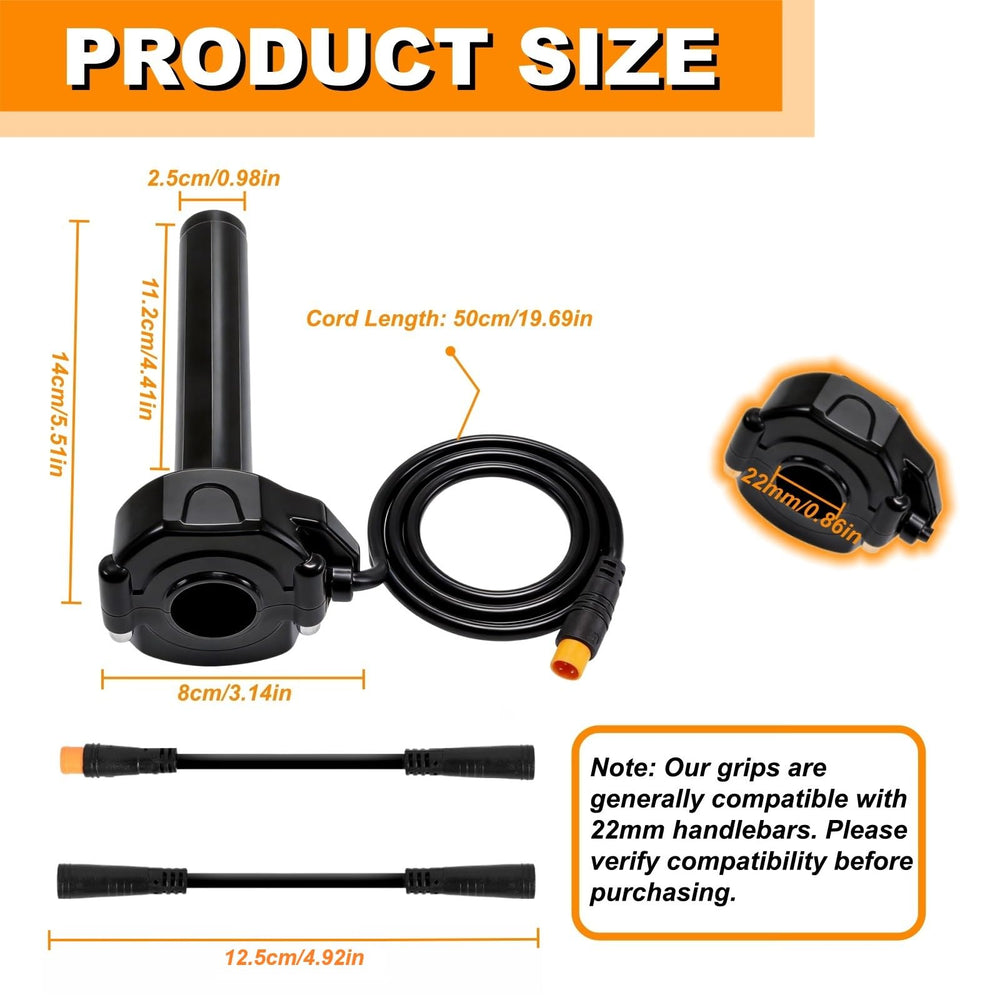 SWRXEarn throttle mounted on 22mm handlebar demonstrating ready-to-ride setup