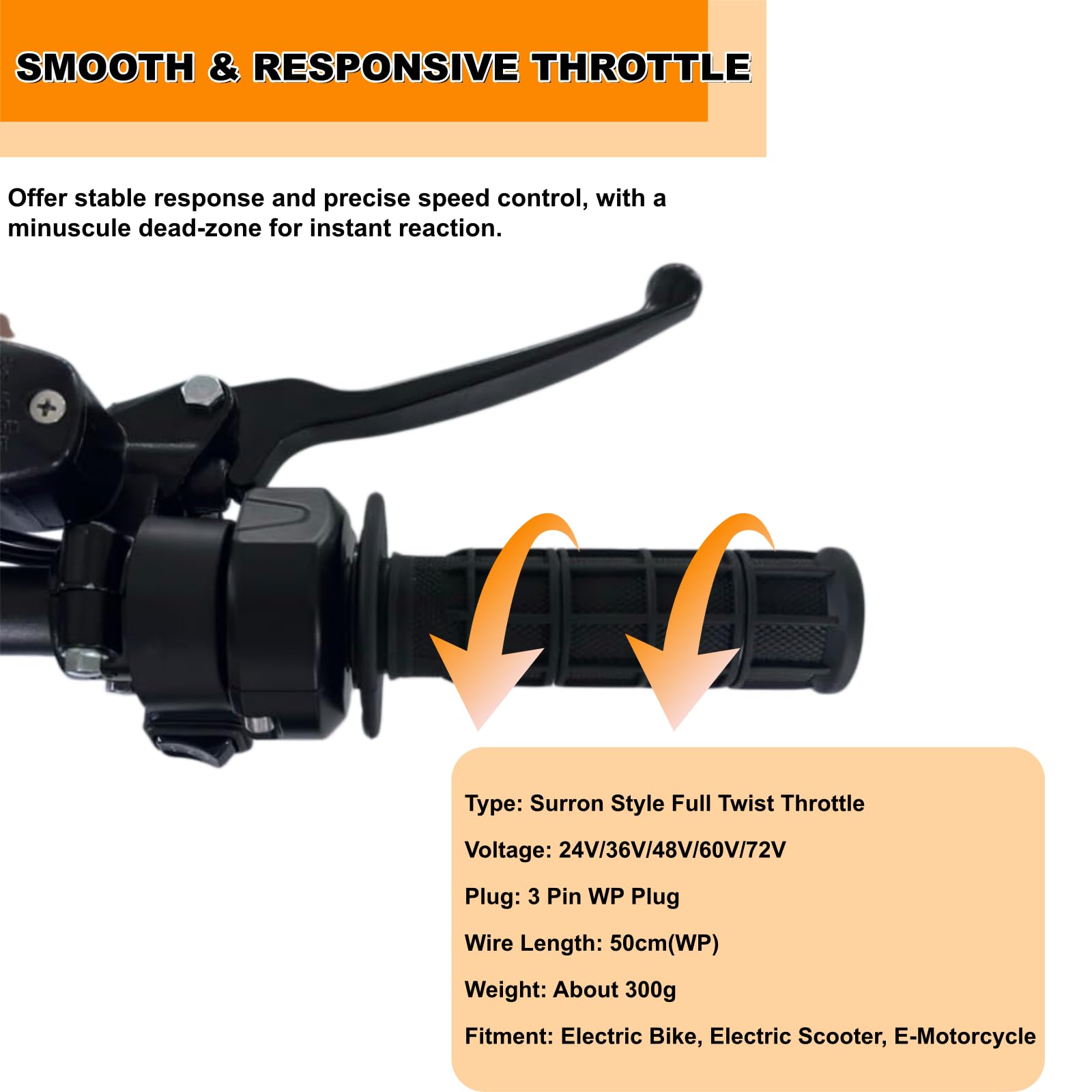 SWRXEarn throttle with water splashes showing weatherproof performance