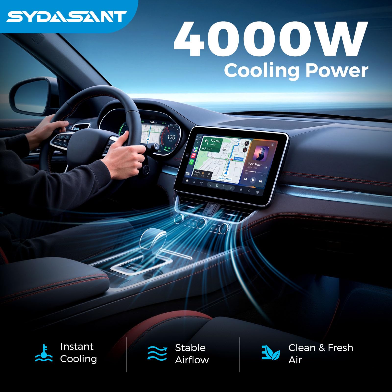 Sydasant compressor installed under hood demonstrating straightforward swap advantage