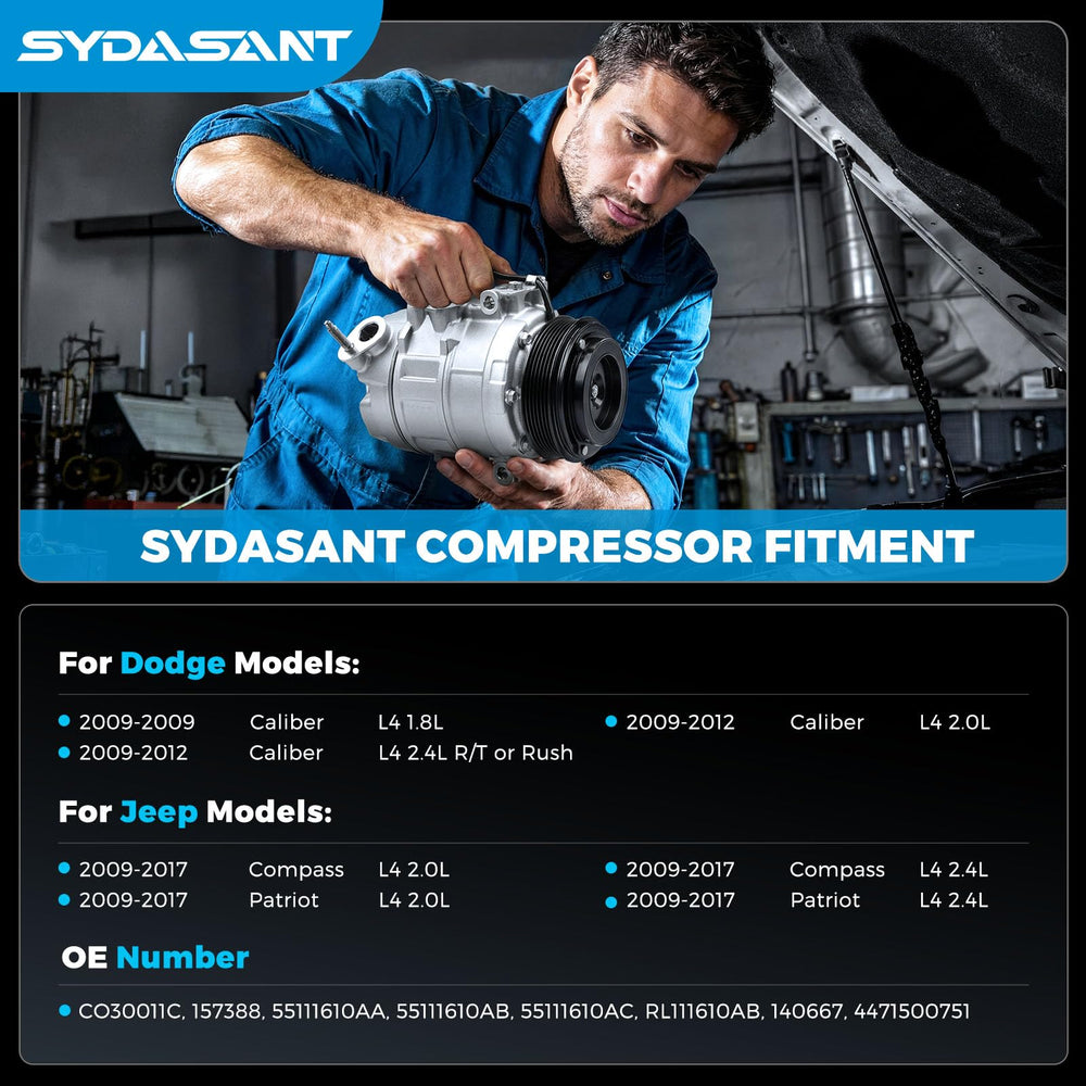 Sydasant compressor side profile illustrating compact design for easy replacement