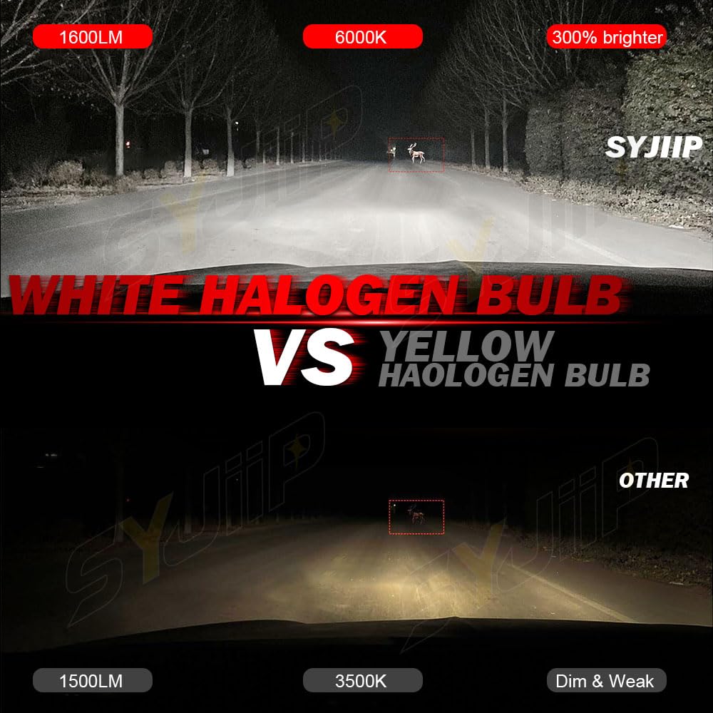 SYJIIP beam pattern on dark road illustrating improved visibility benefit