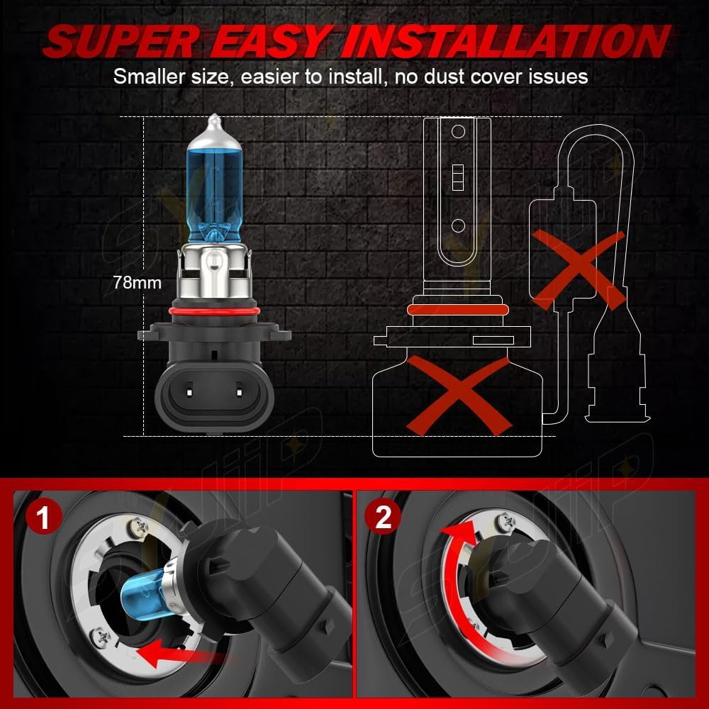 SYJIIP bulb front-facing detail demonstrating OEM fit and clear beam benefit