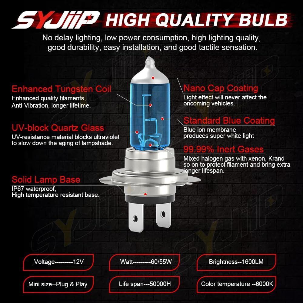 SYJIIP bulb installed in Subaru headlight housing offering correct fit and focused beam benefit