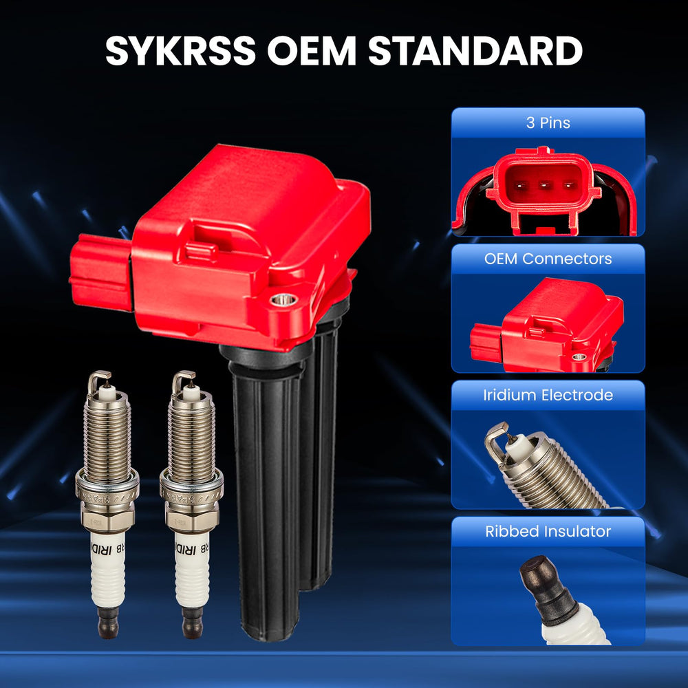 SYKRSS iridium spark plug tip close-up showing precise ignition benefit