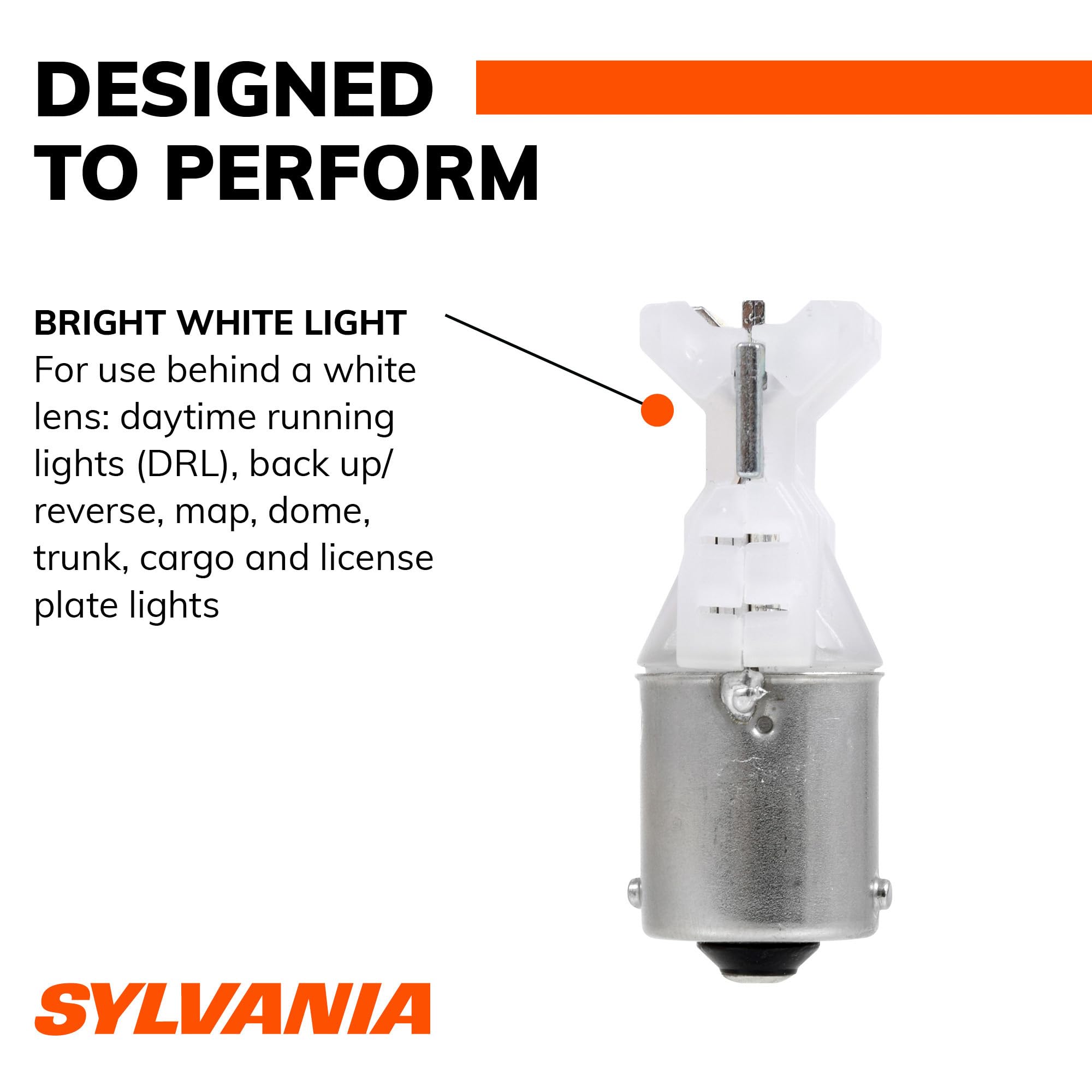 SYLVANIA 1156 LED beside a coin for scale to show compact size