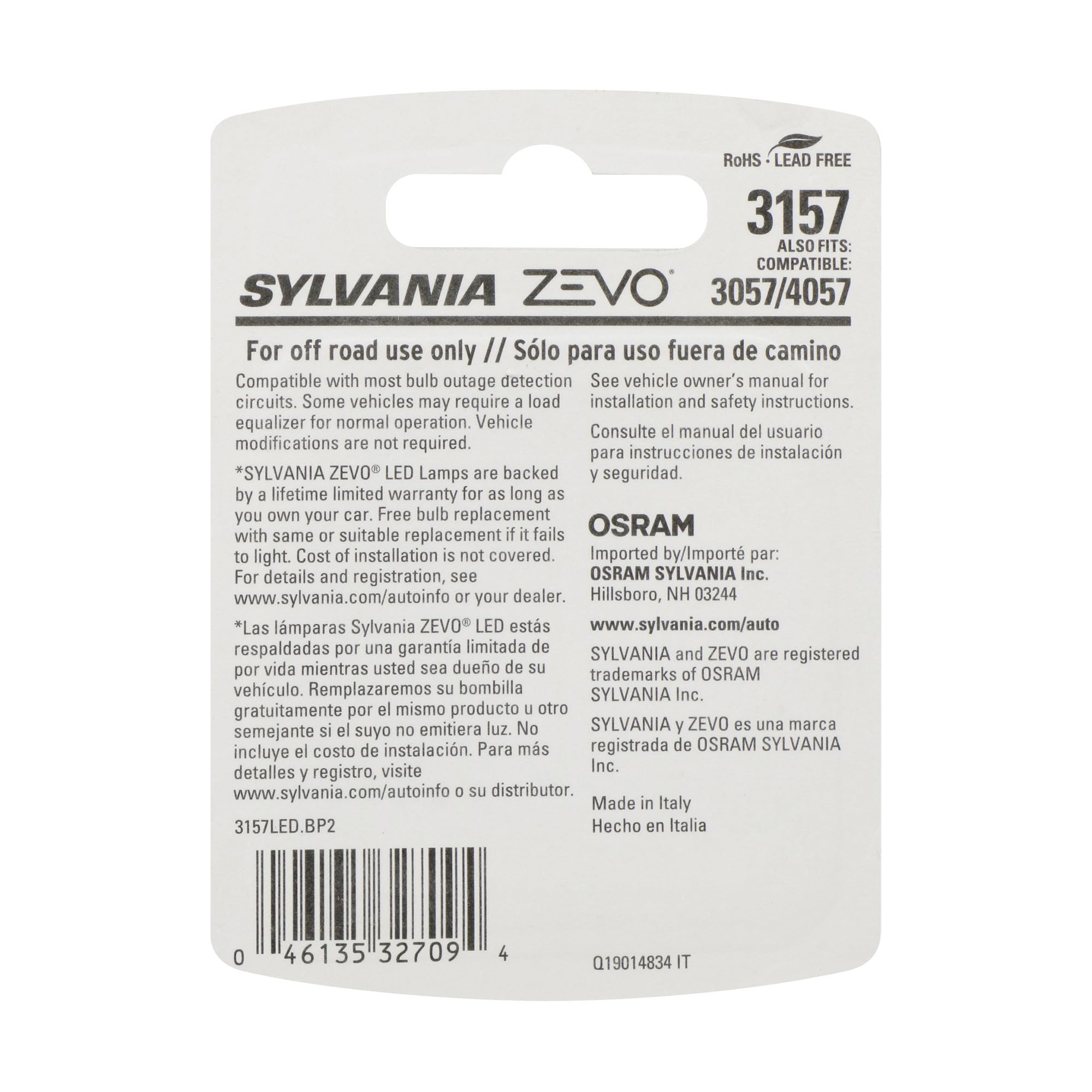SYLVANIA close-up of 3157 ZEVO LED chips highlighting crisp white output