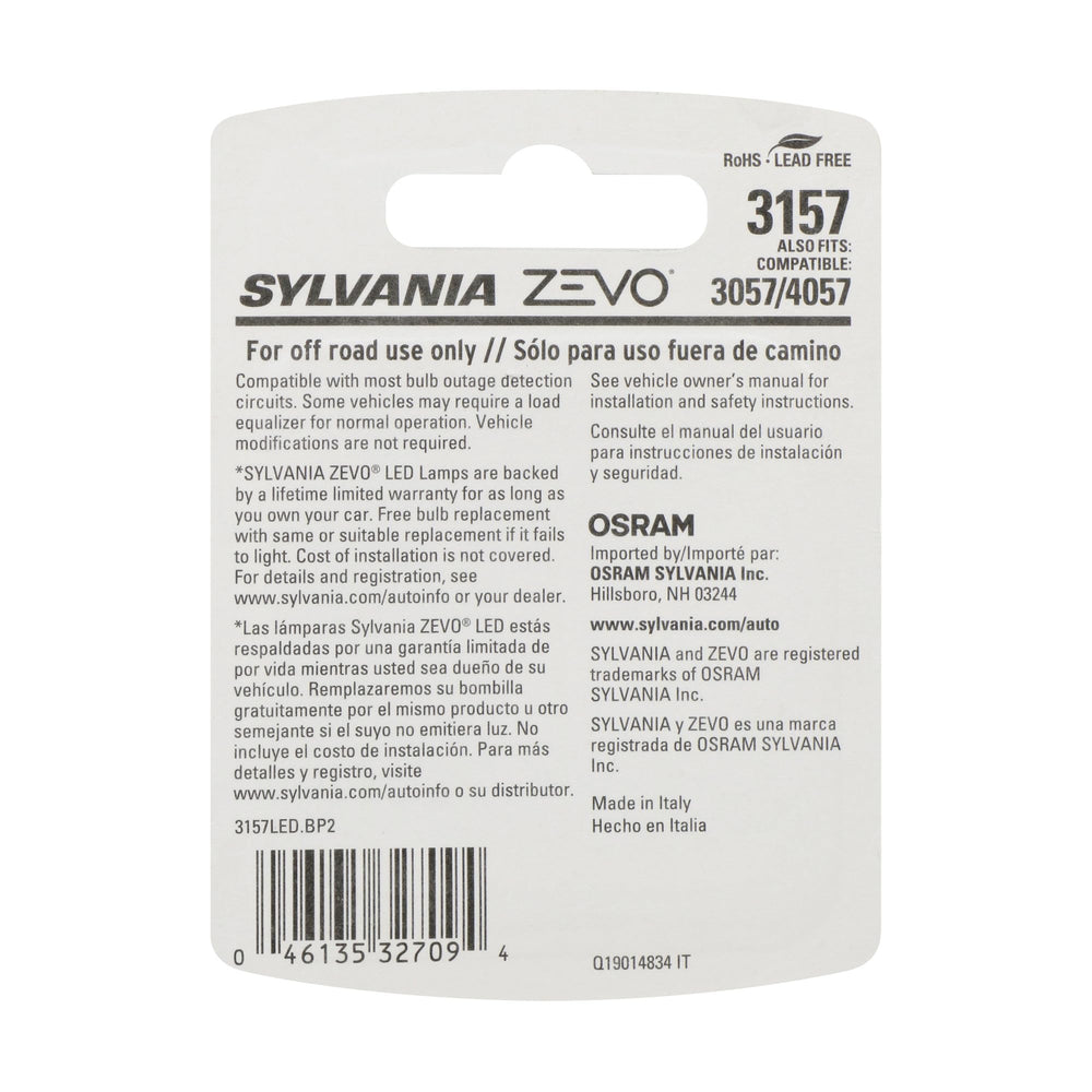 SYLVANIA close-up of 3157 ZEVO LED chips highlighting crisp white output