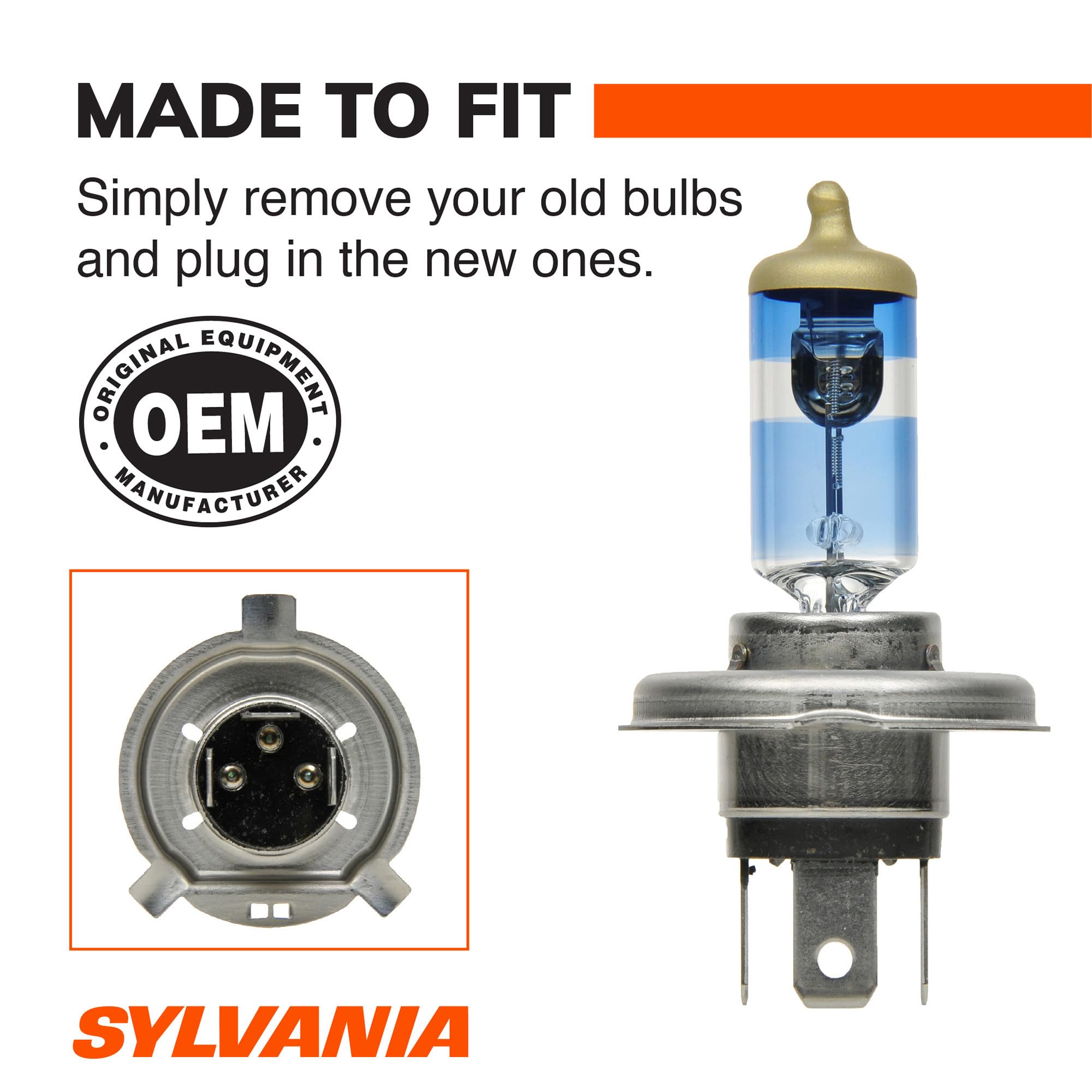 SYLVANIA 9003 bulb metal base connector detail for secure factory fit