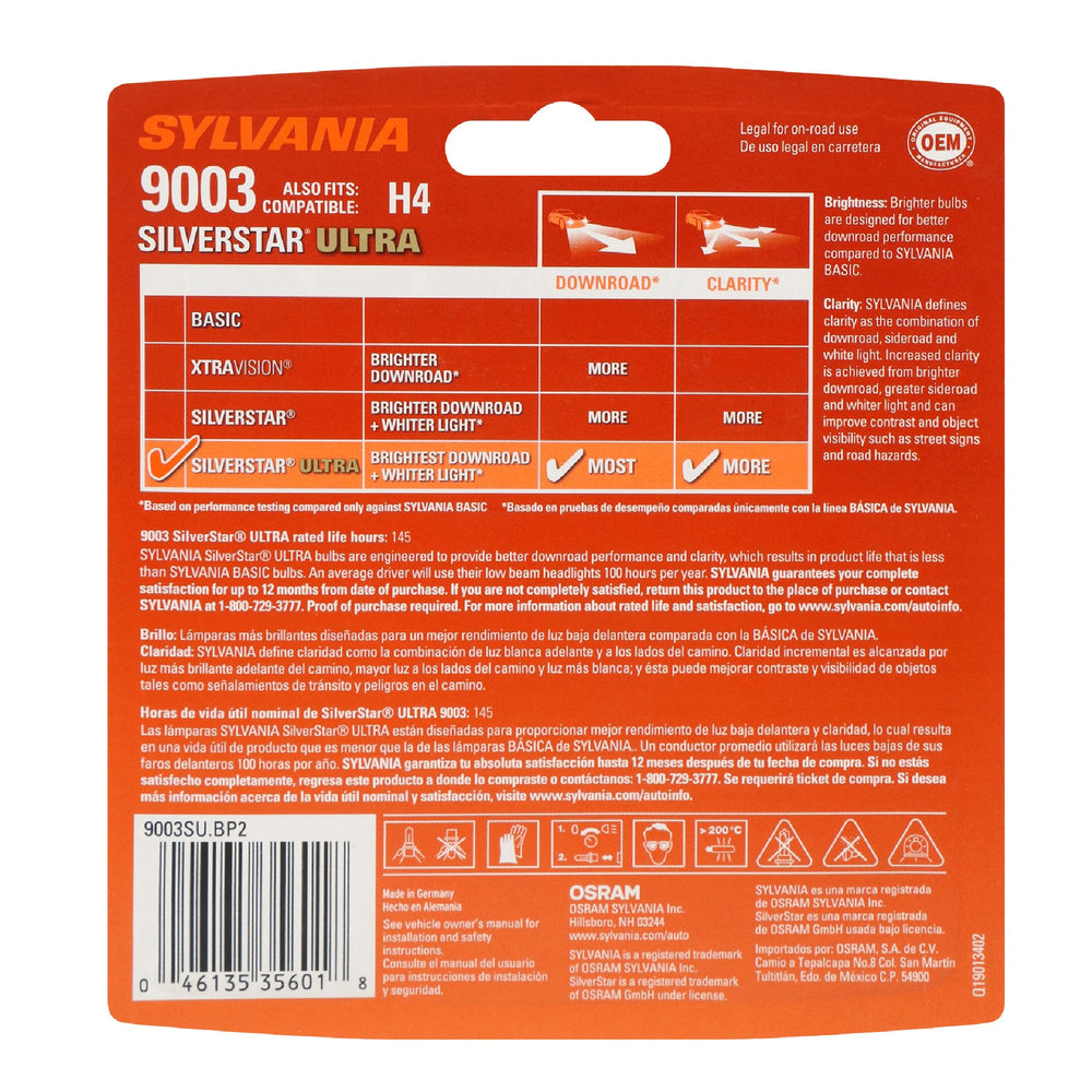 SYLVANIA 9003 bulb close-up of glass and filament for brighter whiter beam