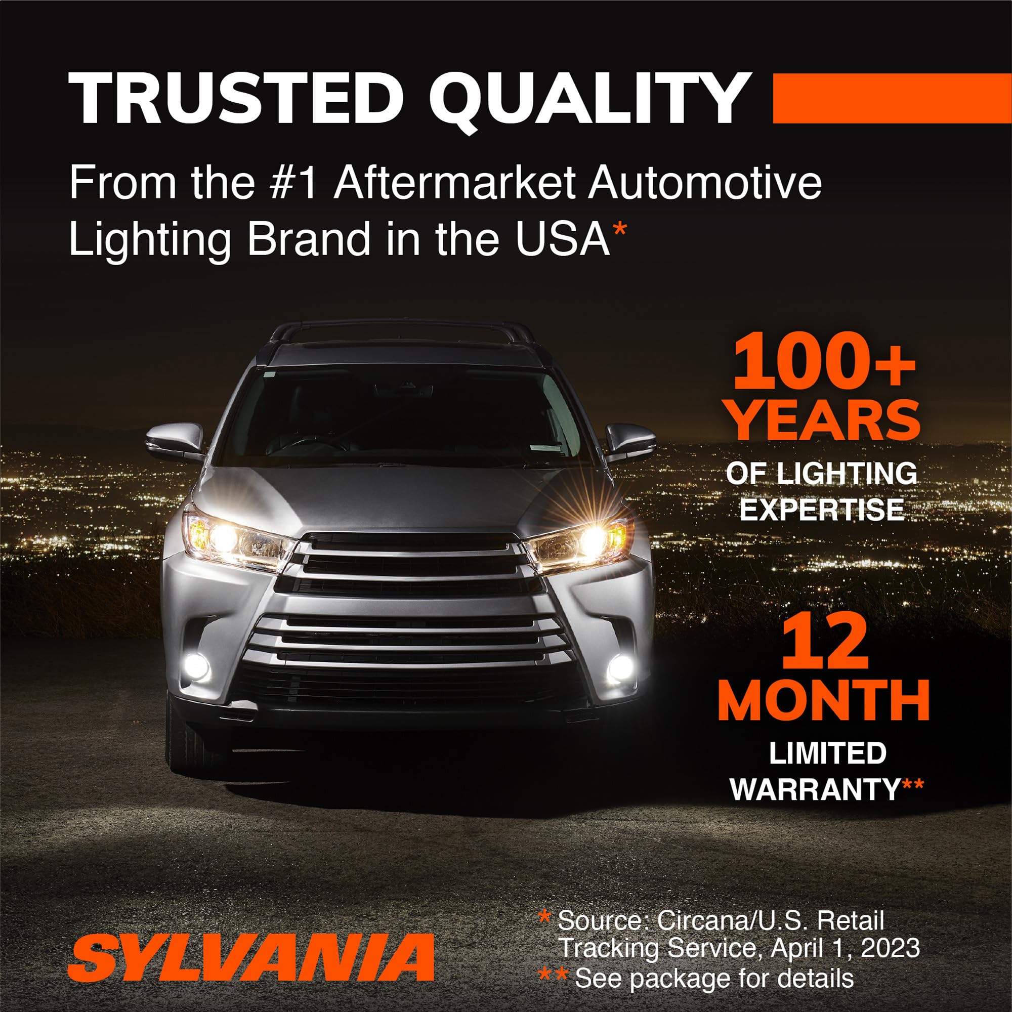 SYLVANIA 9003 in a car driving at night, illustrates improved road visibility