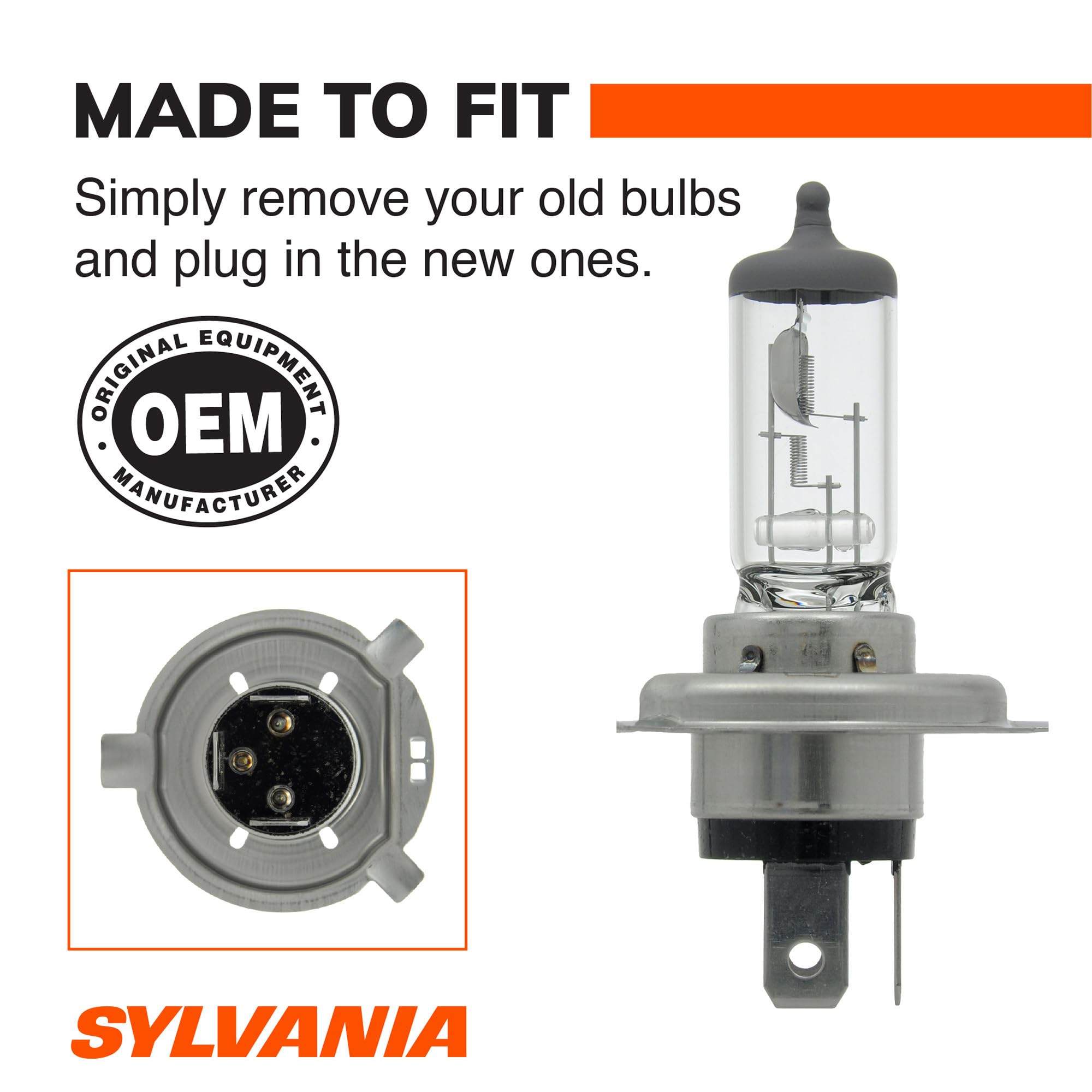SYLVANIA 9003 installed in a headlight housing, demonstrates straightforward replacement