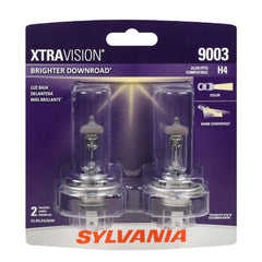 SYLVANIA 9003 XtraVision front packaging showing product and benefits