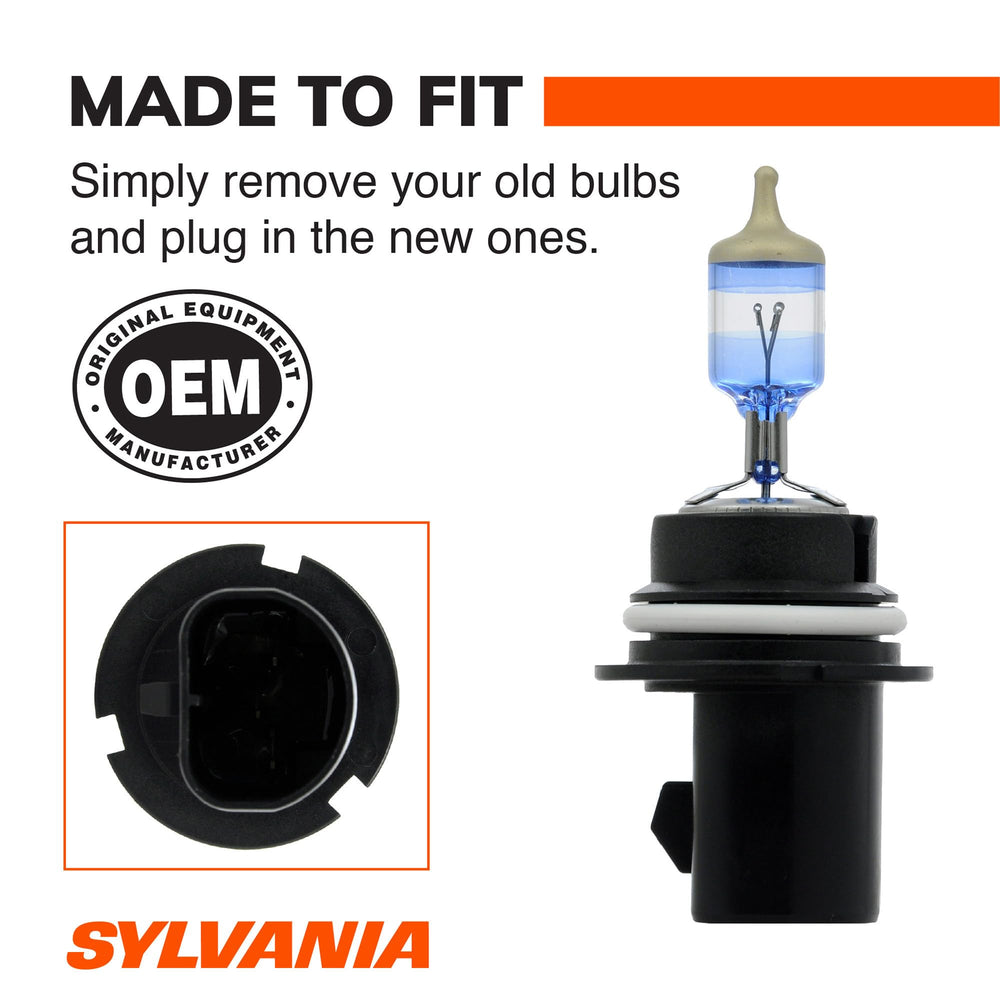 SYLVANIA 9004 side profile showing base and plug for easy installation