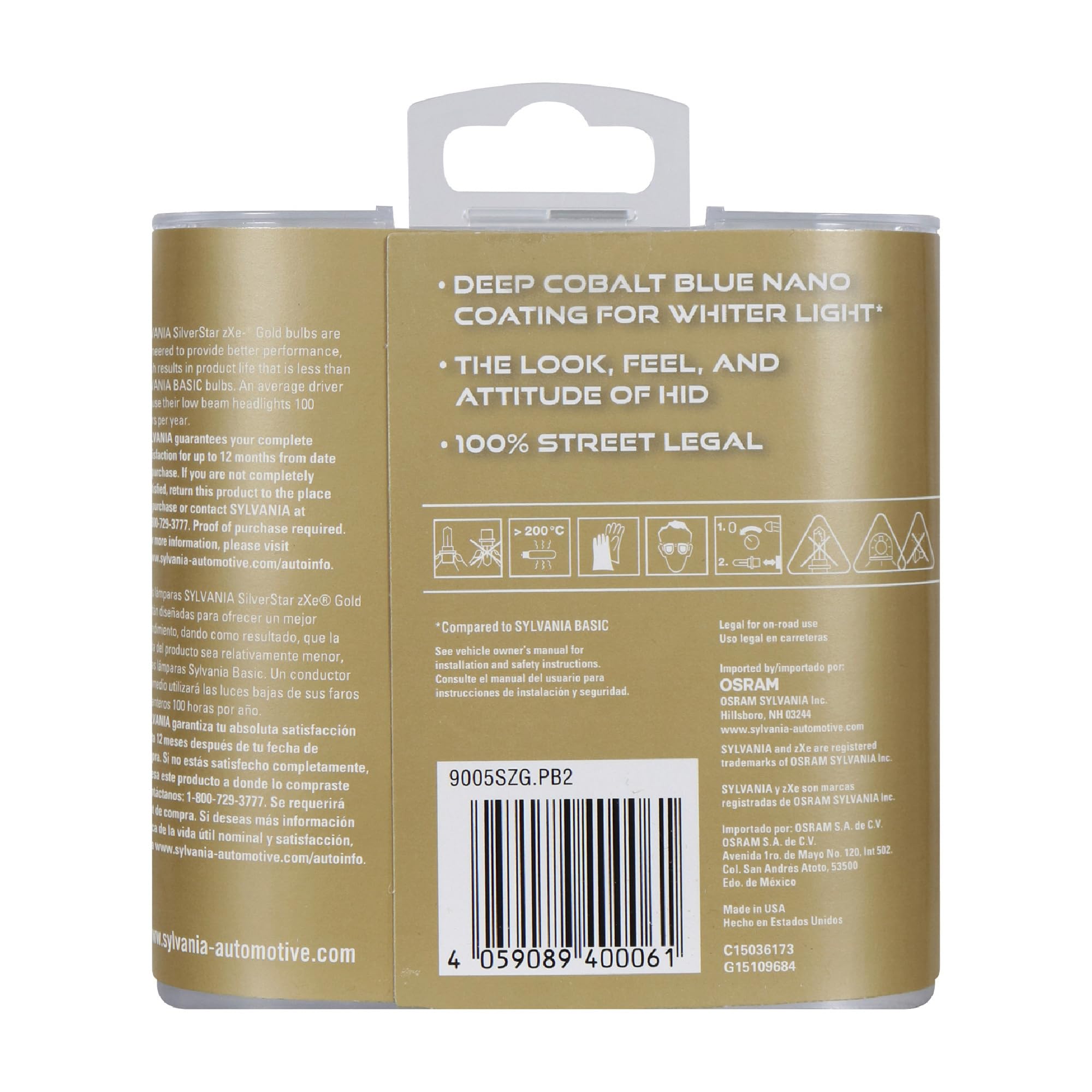 SYLVANIA 9005 bulb close-up showing filament and clear glass for reliable light