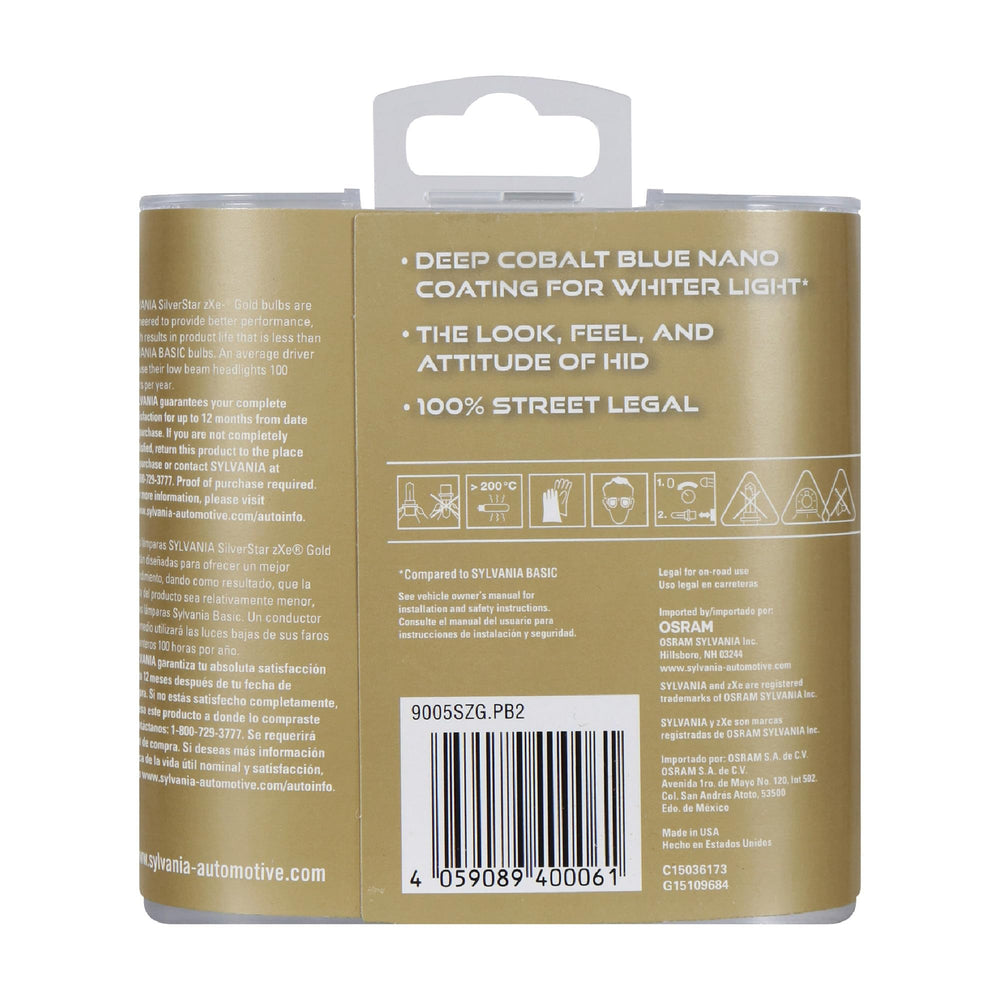 SYLVANIA 9005 bulb close-up showing filament and clear glass for reliable light